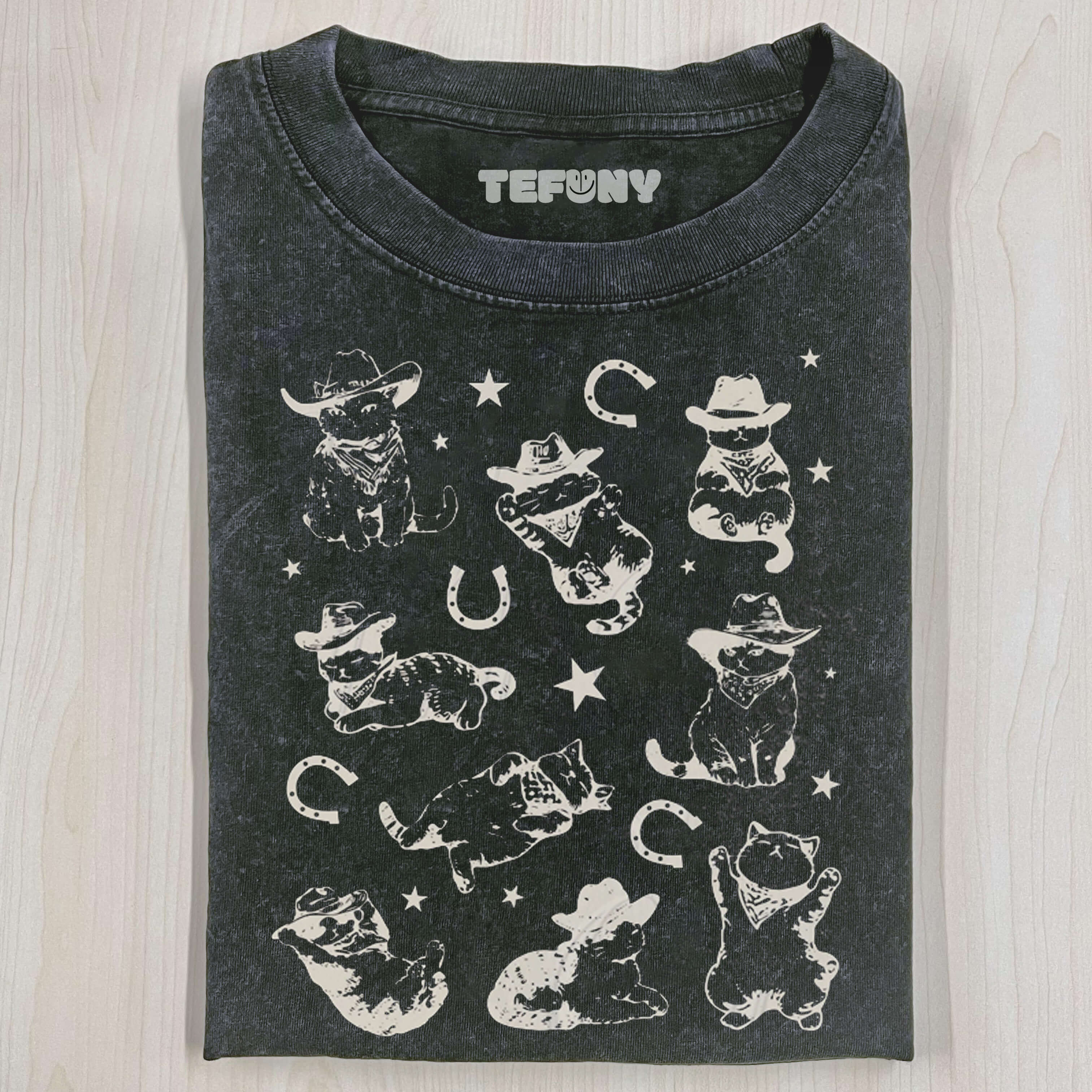 COWBOY CATS AND KITTENS WESTERN COWBOY VINTAGE T-SHIRT