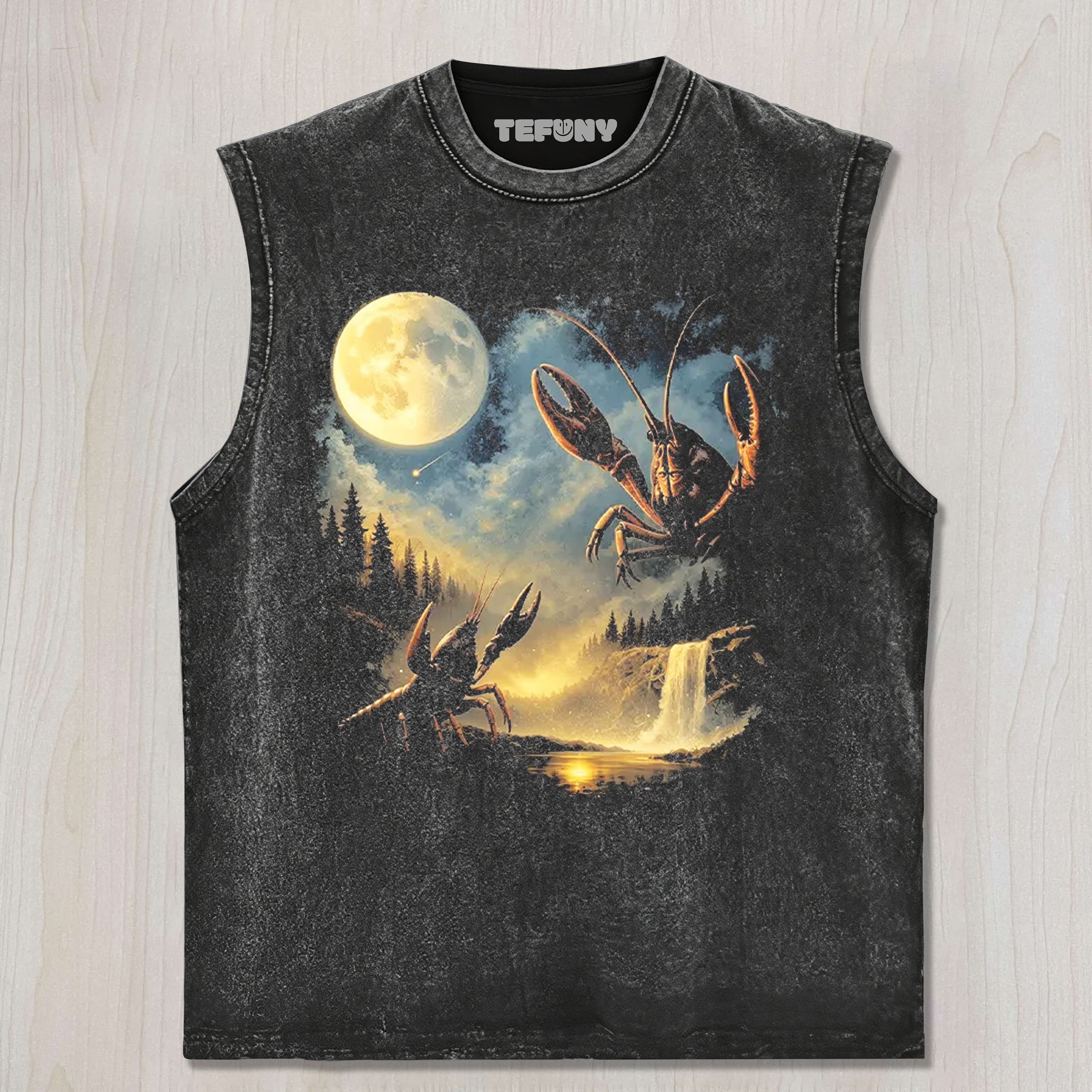 CRAWFISH MOON UNISEX TEE, TANK TOP, LAYERED LS, SWEATSHIRT & HOODIE