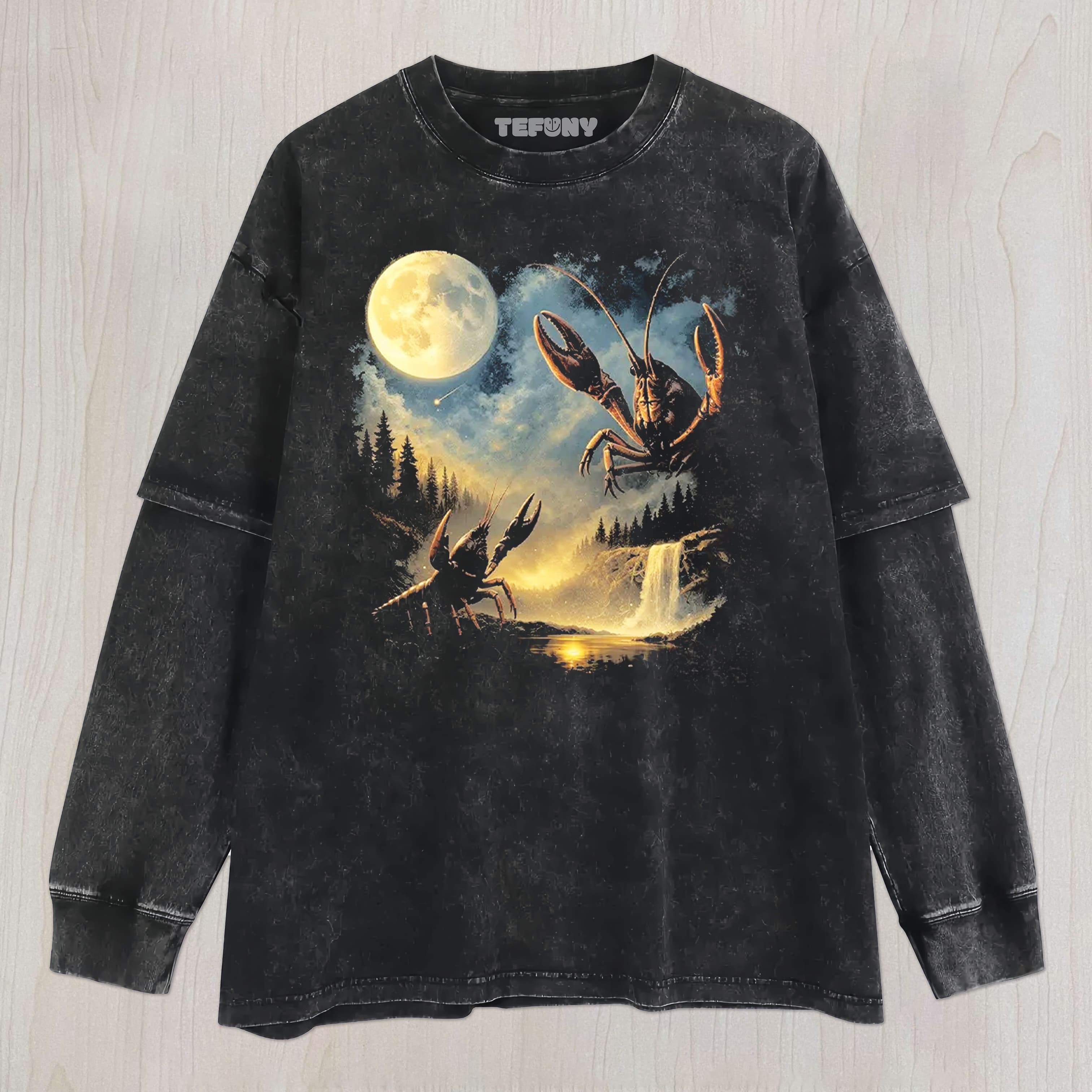 CRAWFISH MOON UNISEX TEE, TANK TOP, LAYERED LS, SWEATSHIRT & HOODIE