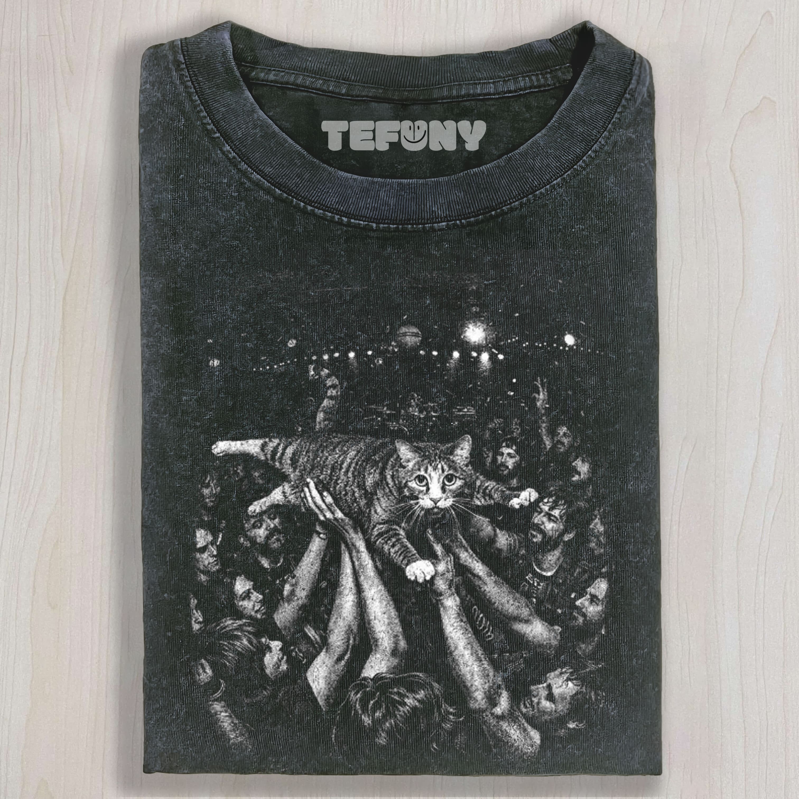 CROWD SURFING CAT UNISEX TEE, TANK TOP, LAYERED LS, SWEATSHIRT & HOODIE