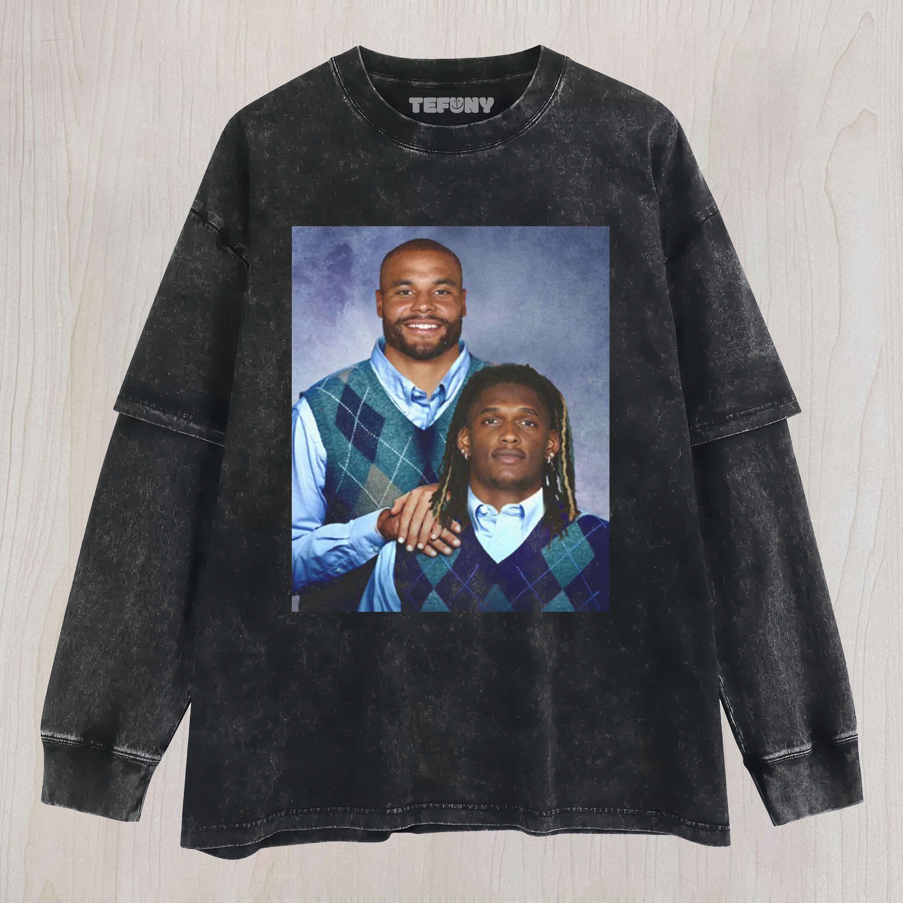 DAK PRESCOTT & CEEDEE LAMB FUNNY LAYERED LONG SLEEVE