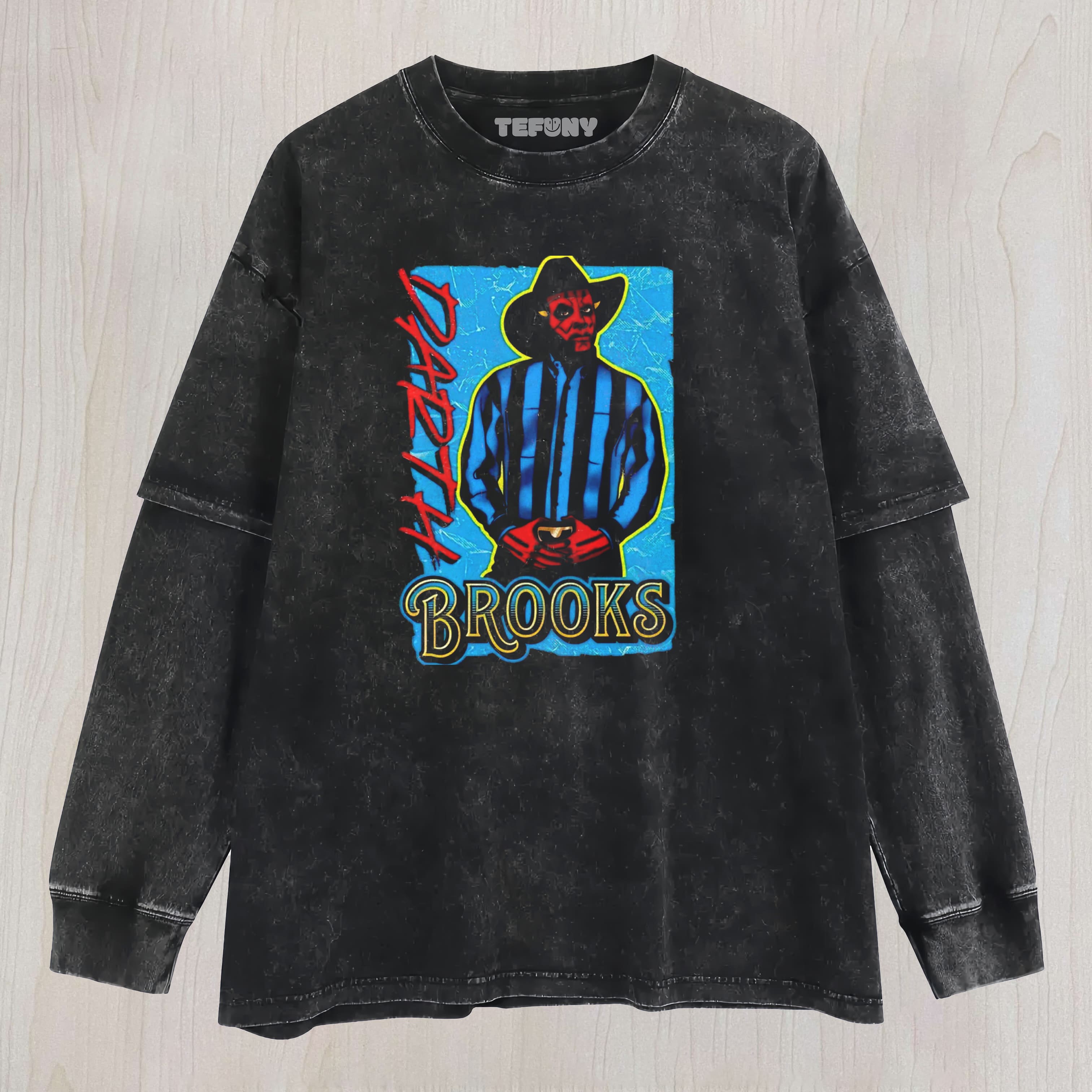 DARTH BROOKS DARTH MAUL COUNTRY PARODY WASHED LAYERED LONG SLEEVE