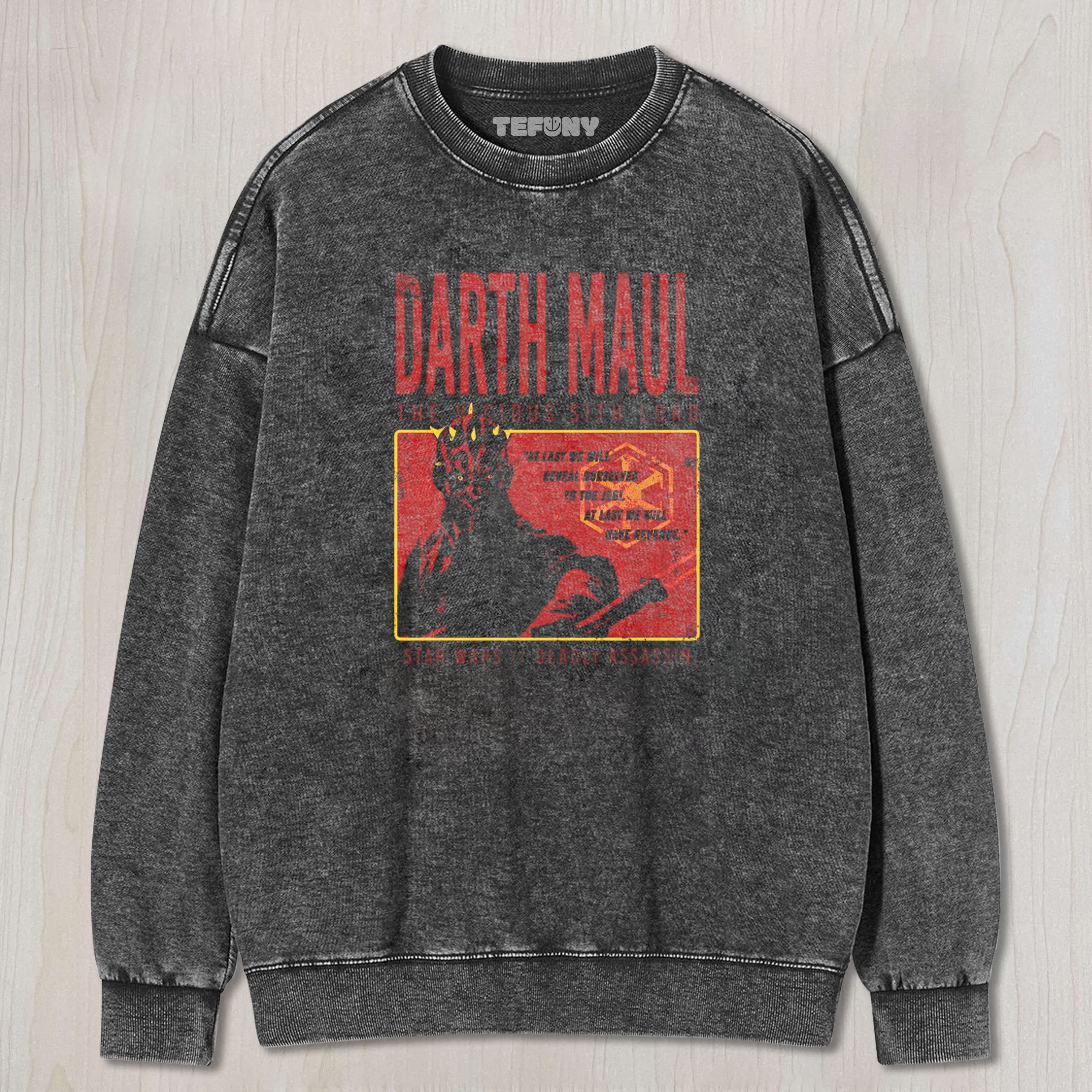 DARTH MAUL VICIOUS SITH LORD STAR WARS WASHED TEE & SWEAT & HOOD