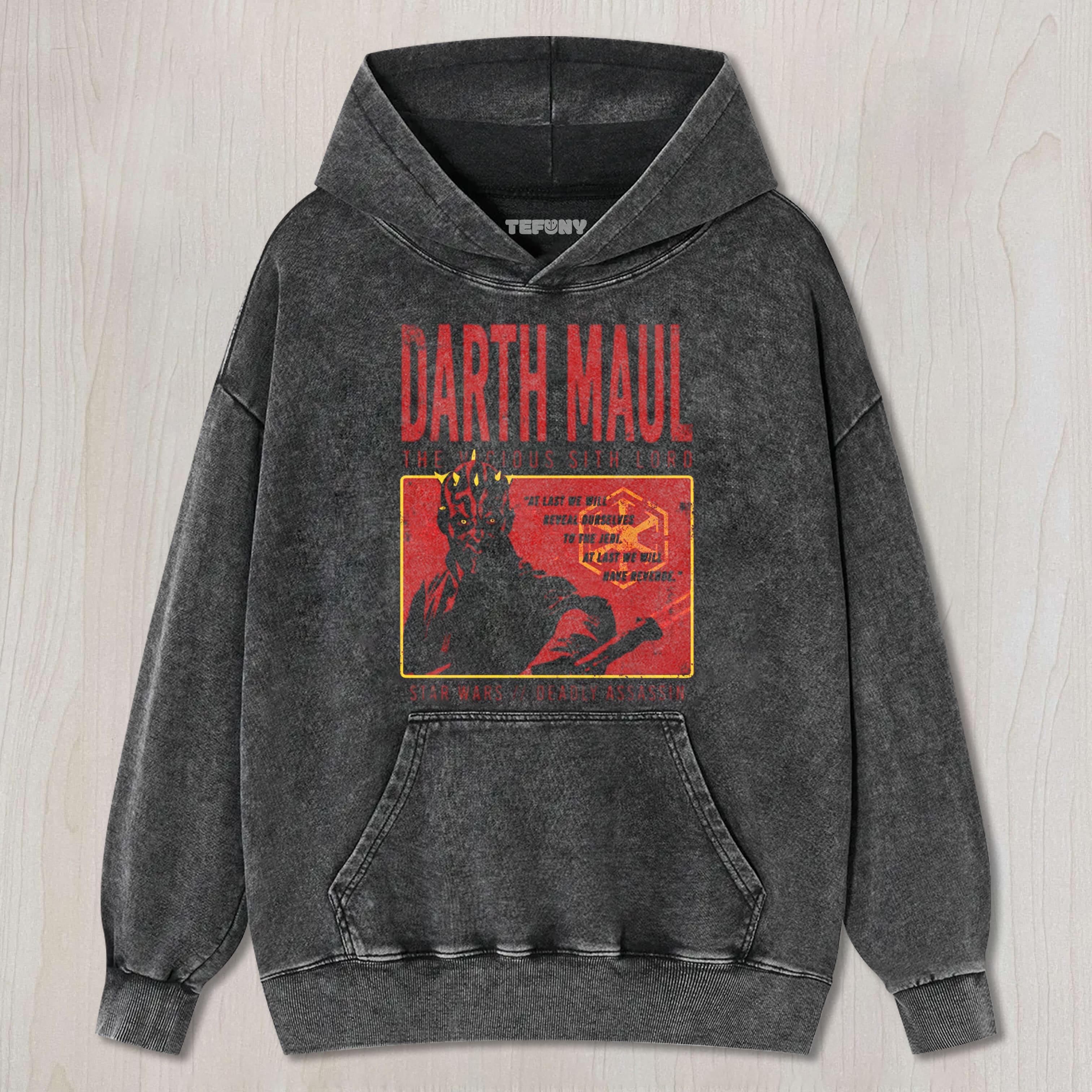 DARTH MAUL VICIOUS SITH LORD STAR WARS WASHED TEE & SWEAT & HOOD