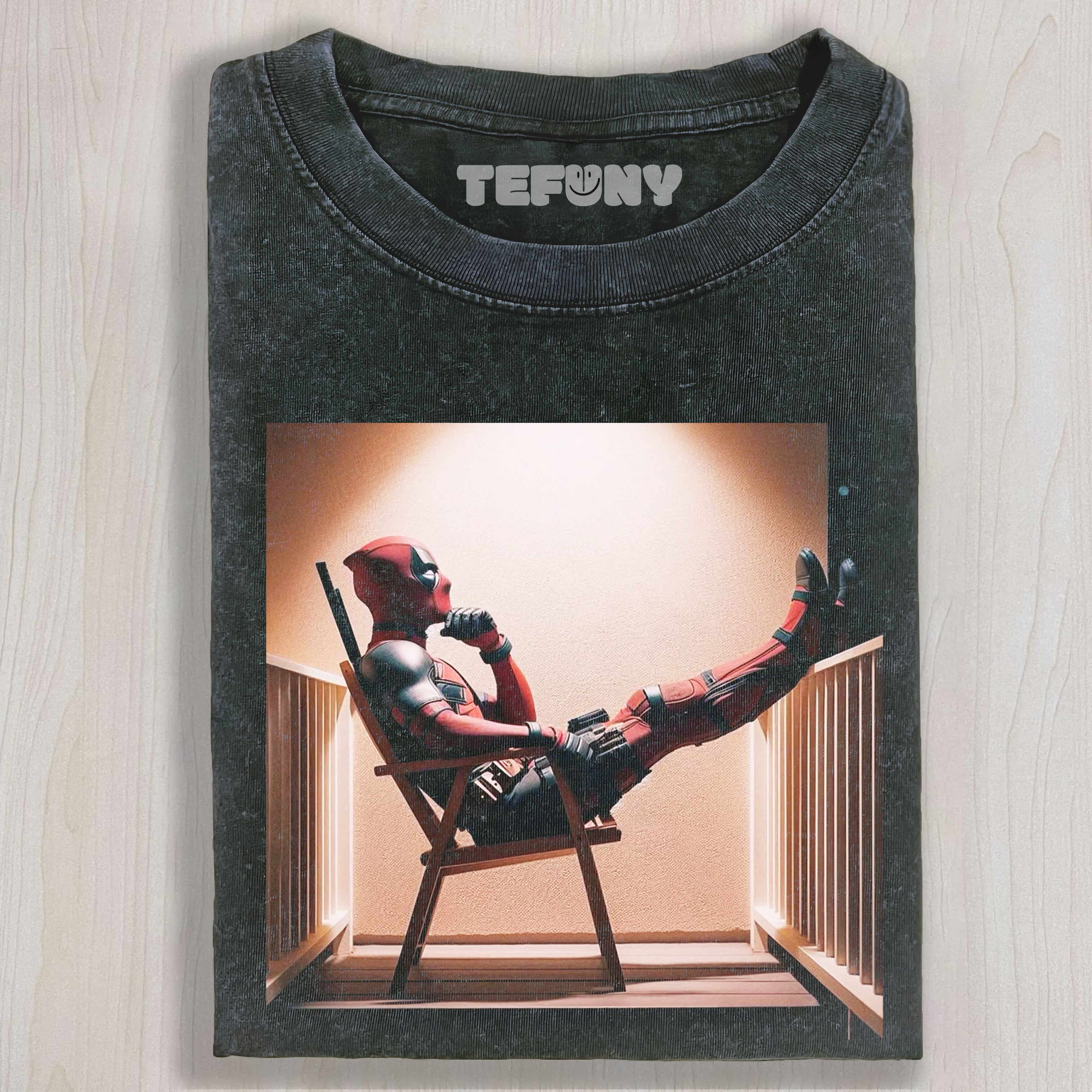 DEADPOOL SAT ON THE BALCONY RELAXING T-SHIRT & LONG SLEEVES & HOODIES