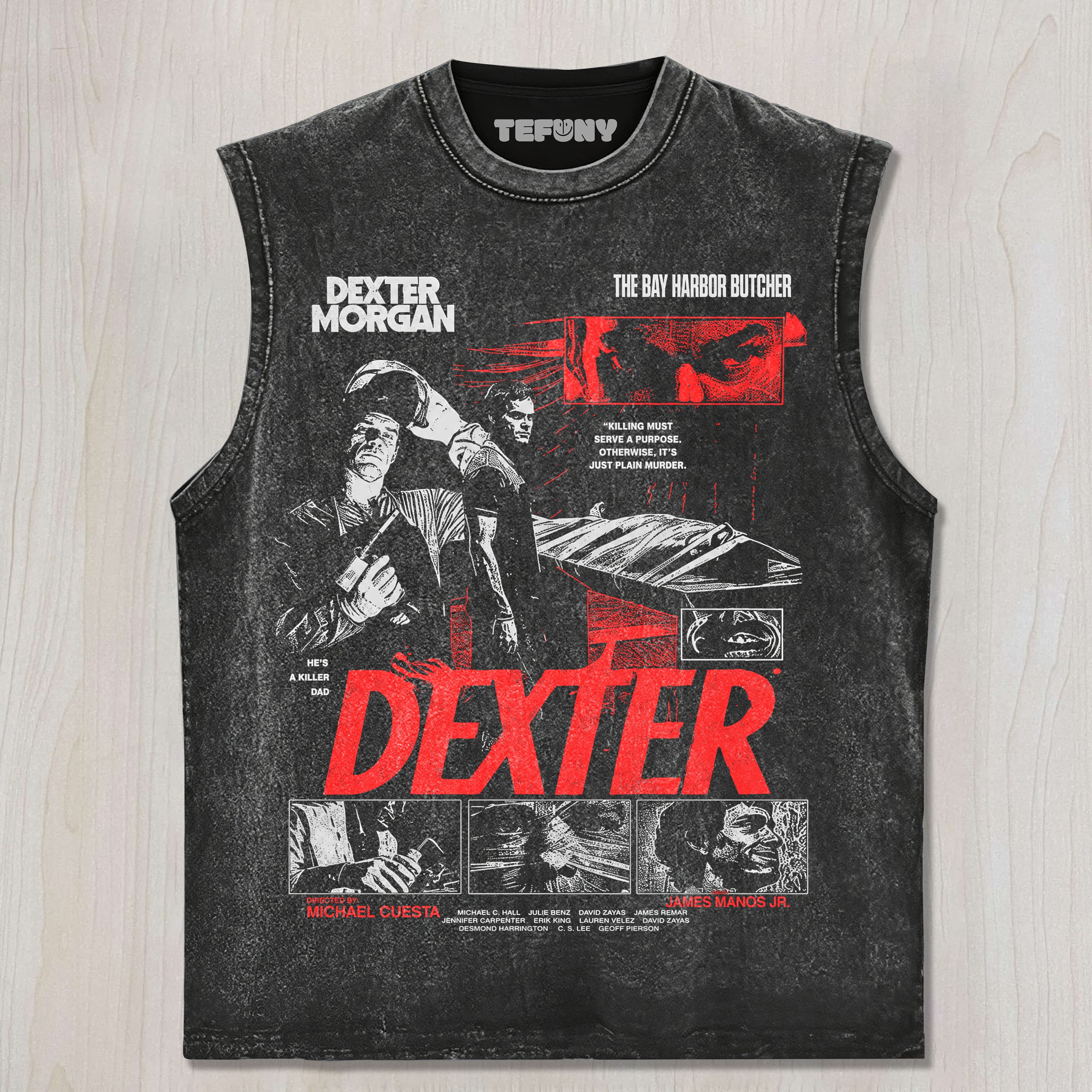 DEXTER UNISEX TEE, TANK TOP, LAYERED LS, SWEATSHIRT & HOODIE