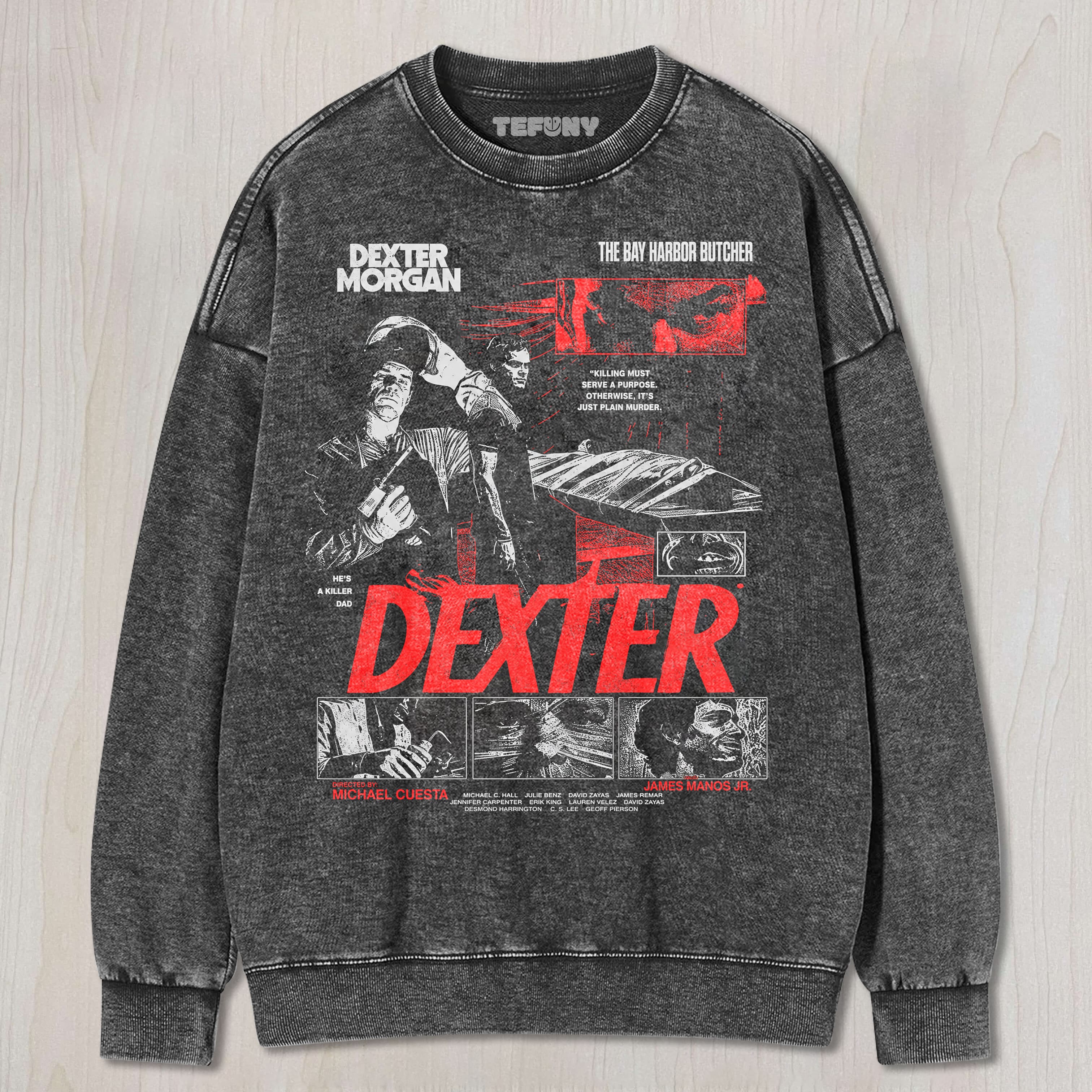 DEXTER UNISEX TEE, TANK TOP, LAYERED LS, SWEATSHIRT & HOODIE