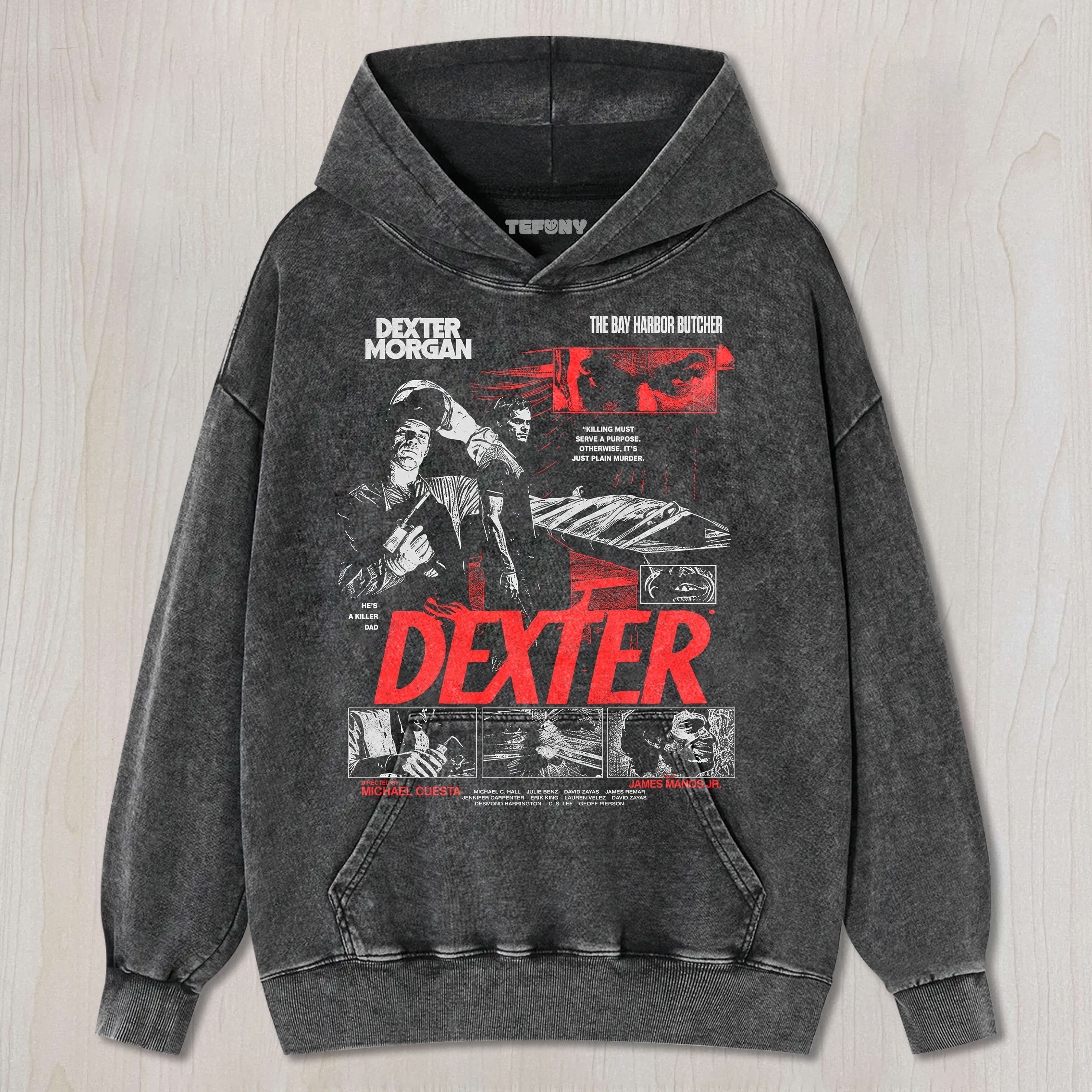 DEXTER UNISEX TEE, TANK TOP, LAYERED LS, SWEATSHIRT & HOODIE