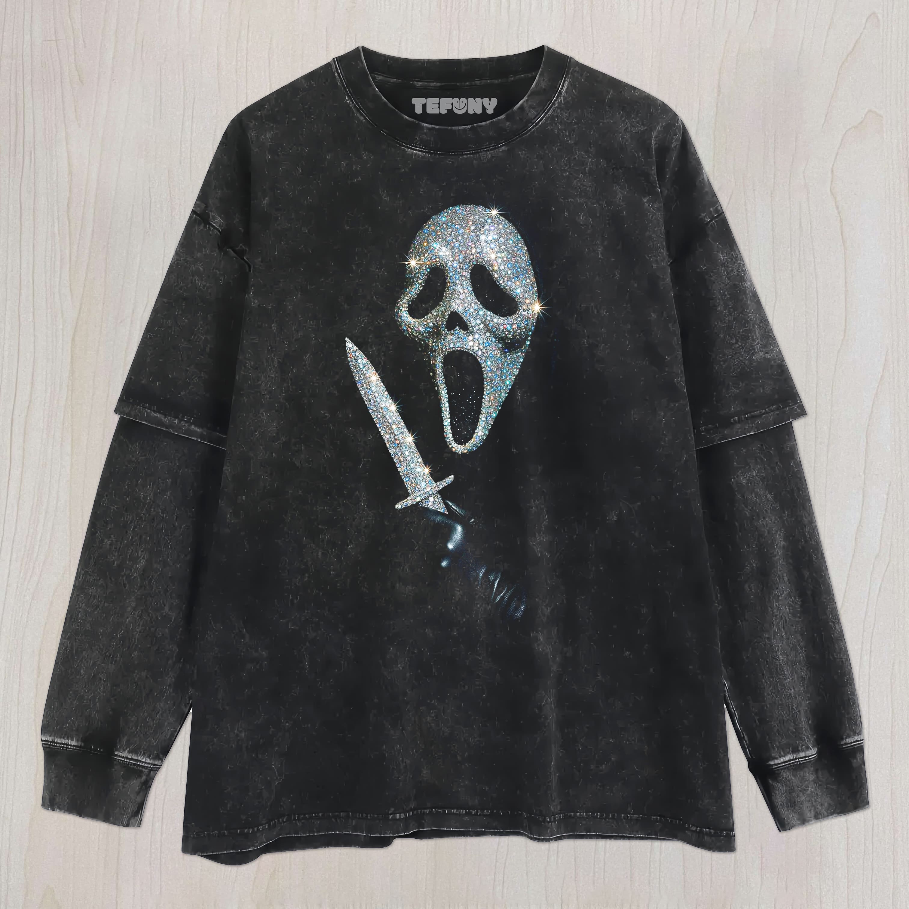 DIAMOND GHOST FACE UNISEX TEE, TANK TOP, LAYERED LS, SWEATSHIRT & HOODIE