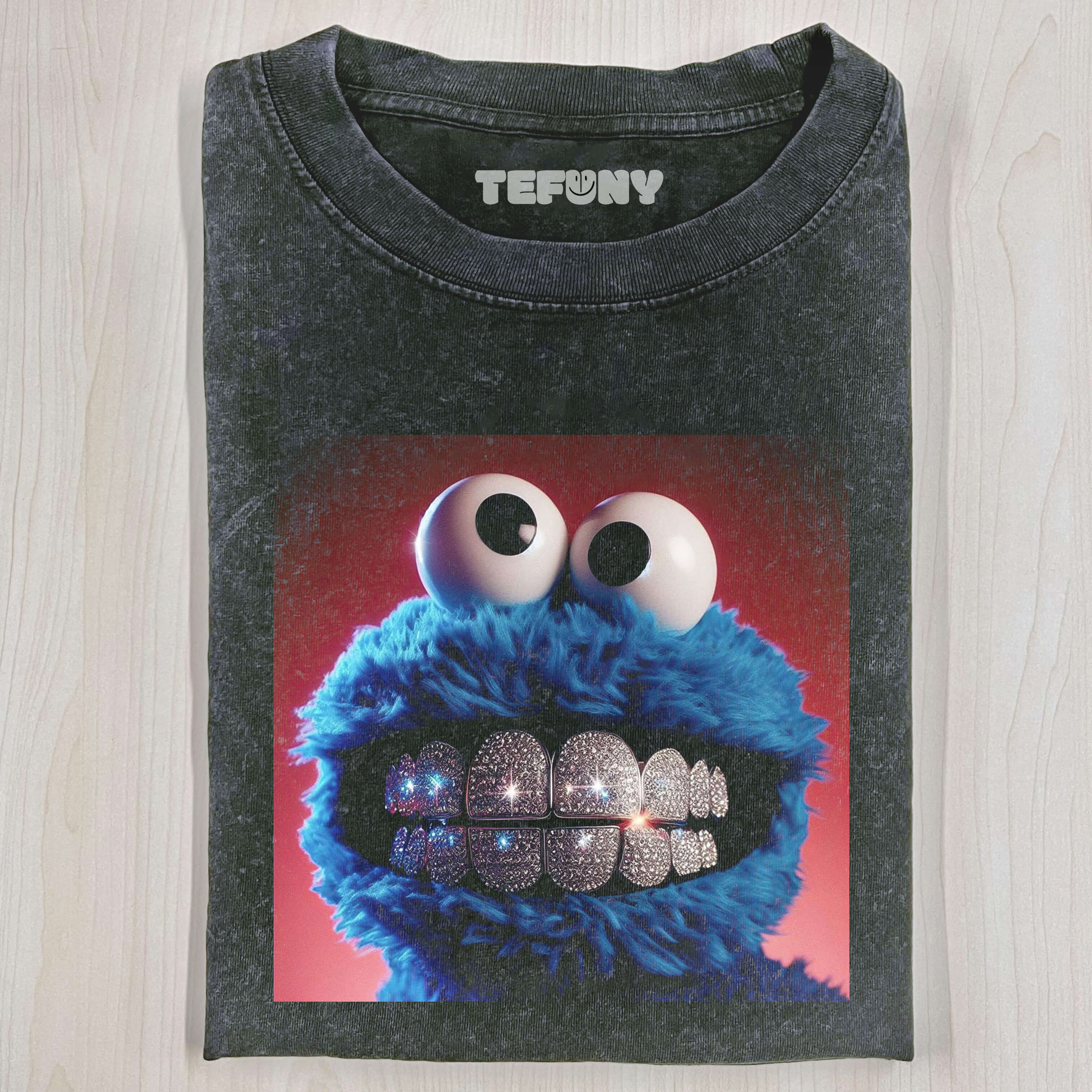 DIAMOND TOOTH COOKIE MONSTER T-SHIRT