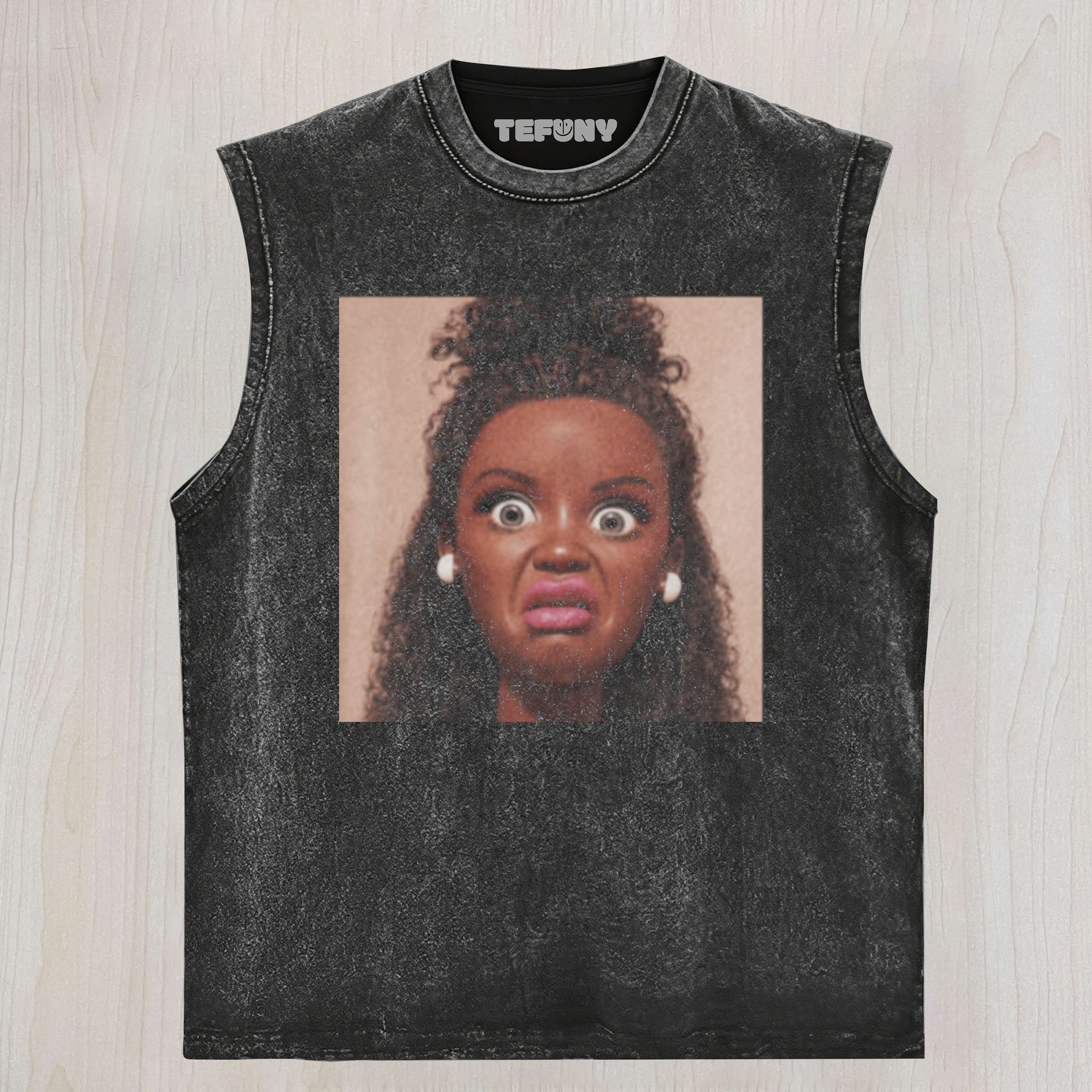 DISGUSTED BLACK DOLL FACE MEME UNISEX TEE, TANK TOP, LAYERED LS, SWEATSHIRT & HOODIE