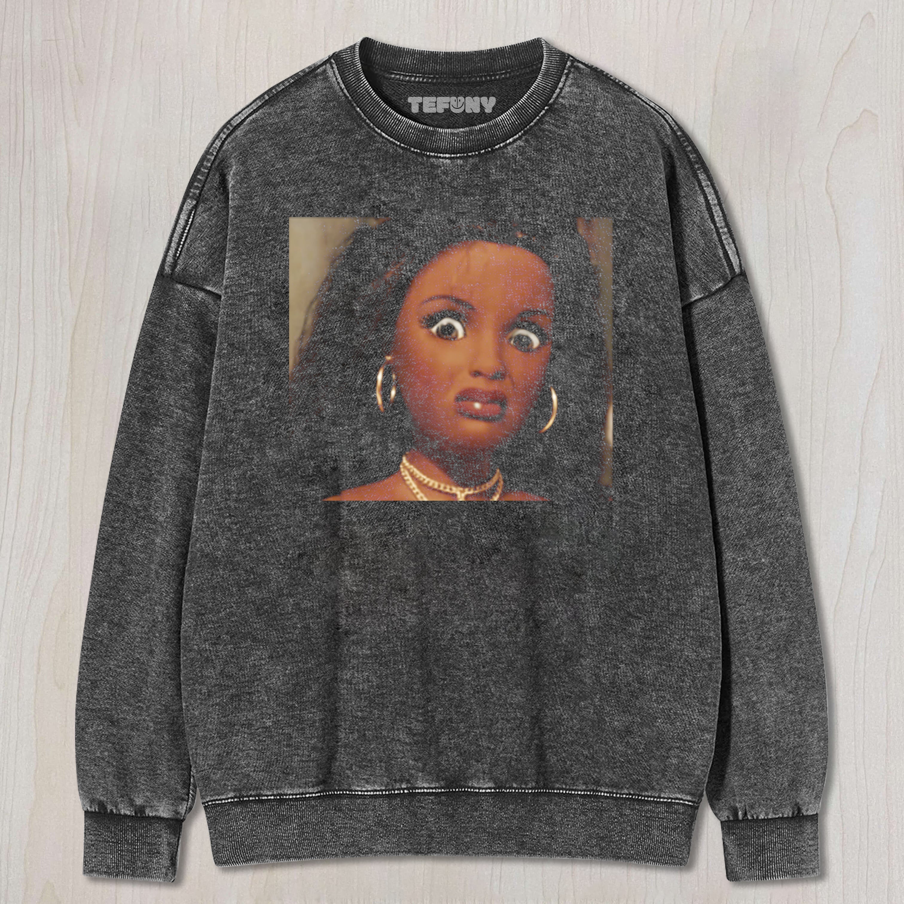 DISGUSTED BLACK DOLL MEME UNISEX TEE, TANK TOP, LAYERED LS, SWEATSHIRT & HOODIE