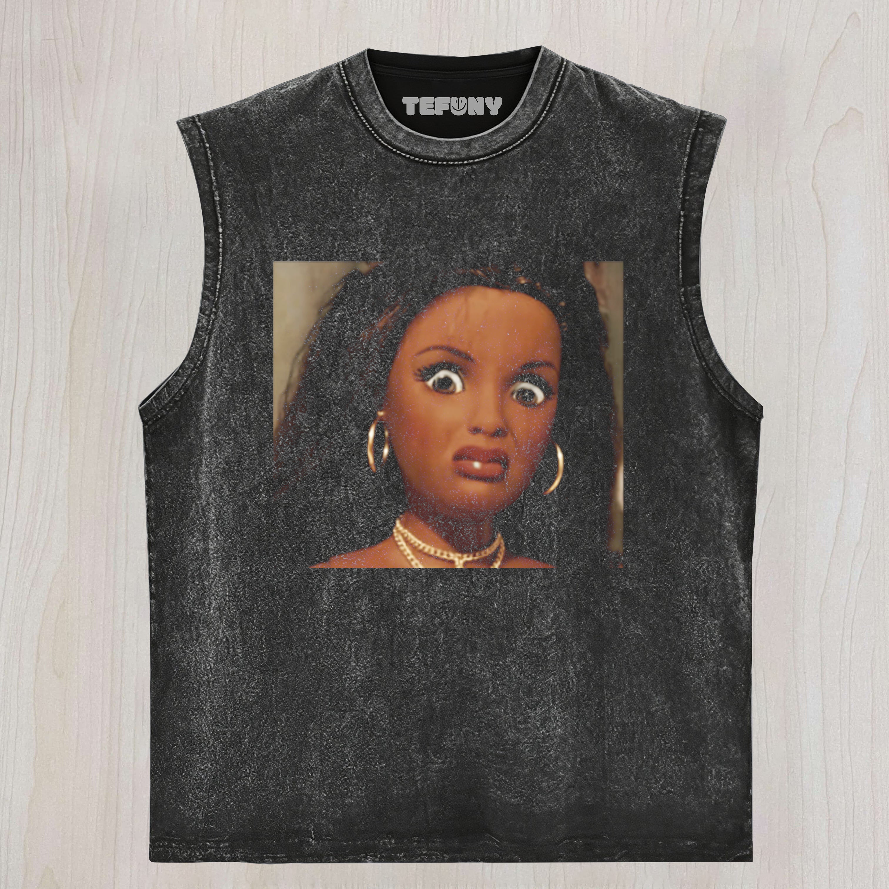 DISGUSTED BLACK DOLL MEME UNISEX TEE, TANK TOP, LAYERED LS, SWEATSHIRT & HOODIE