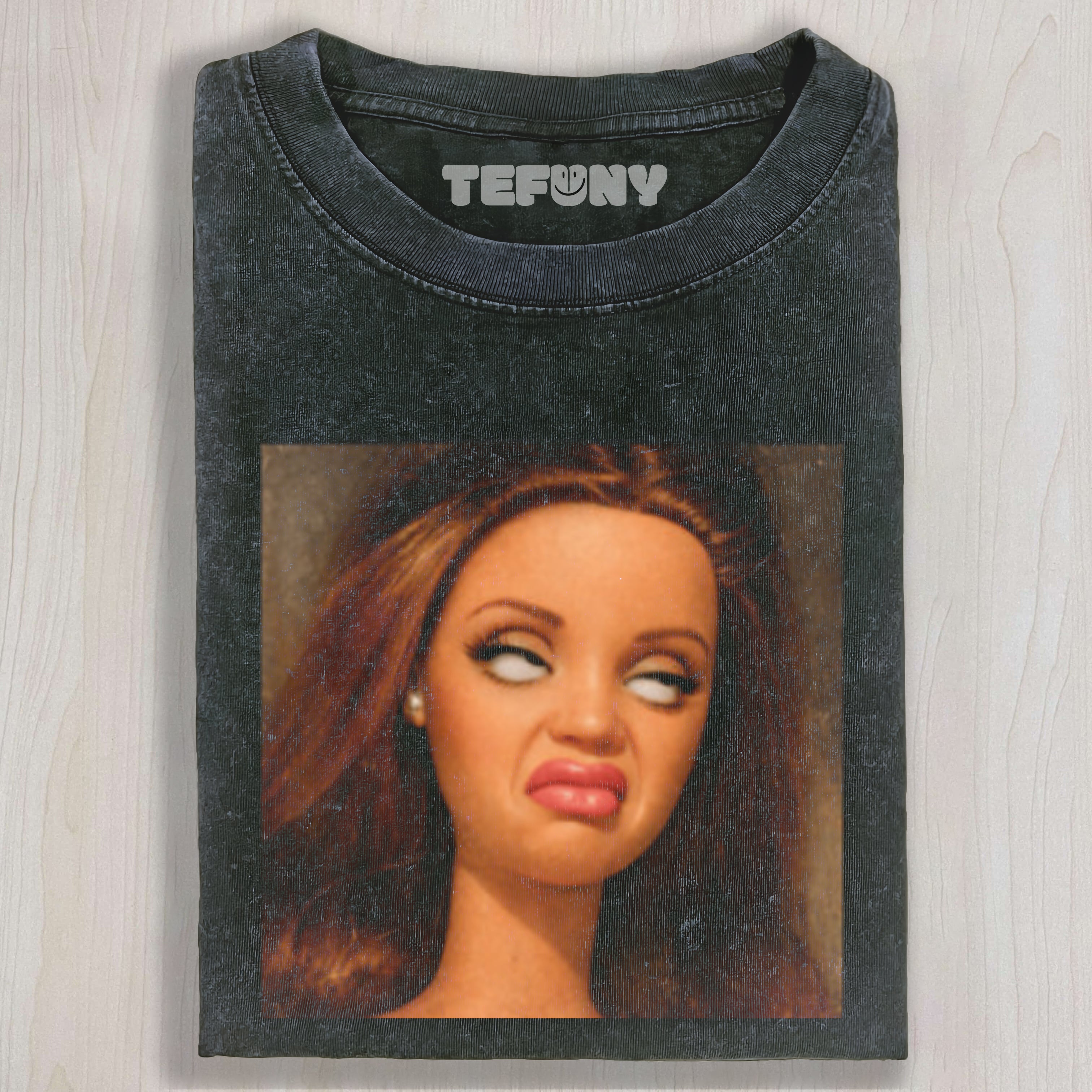 DISGUSTED DOLL FACE MEME EYE ROLL UNISEX TEE, TANK TOP, LAYERED LS, SWEATSHIRT & HOODIE