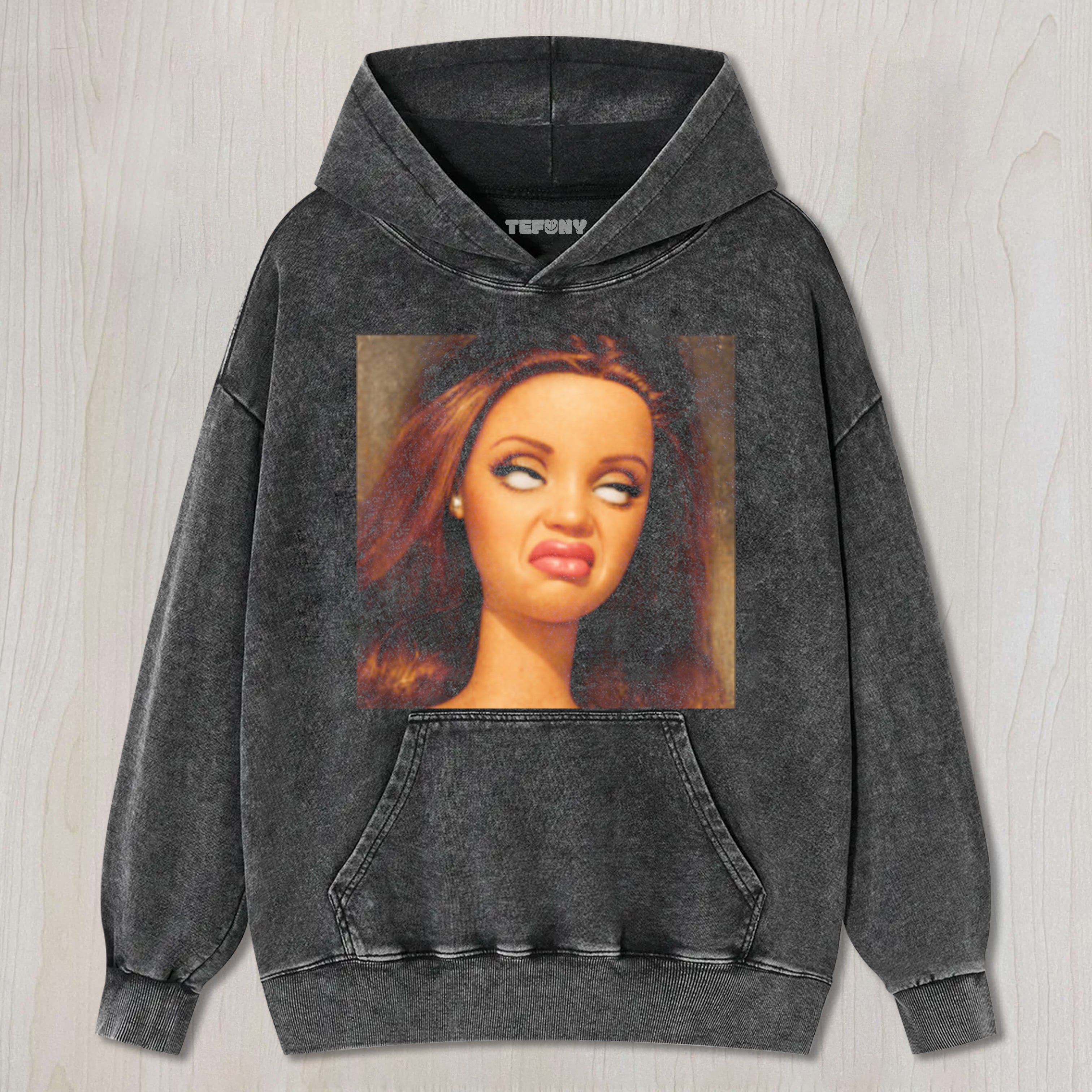 DISGUSTED DOLL FACE MEME EYE ROLL UNISEX TEE, TANK TOP, LAYERED LS, SWEATSHIRT & HOODIE