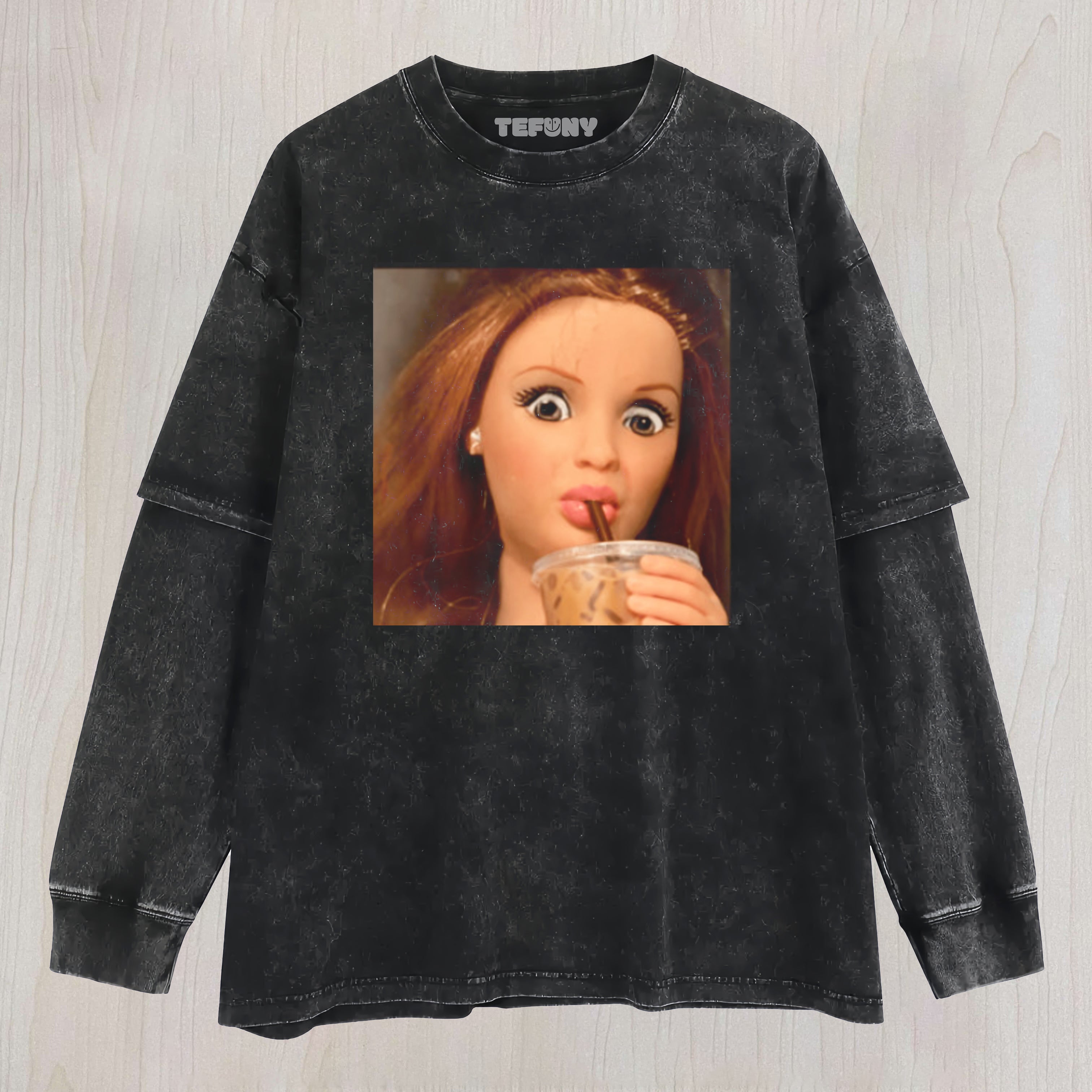 DISGUSTED DOLL FACE UNISEX TEE, TANK TOP, LAYERED LS, SWEATSHIRT & HOODIE