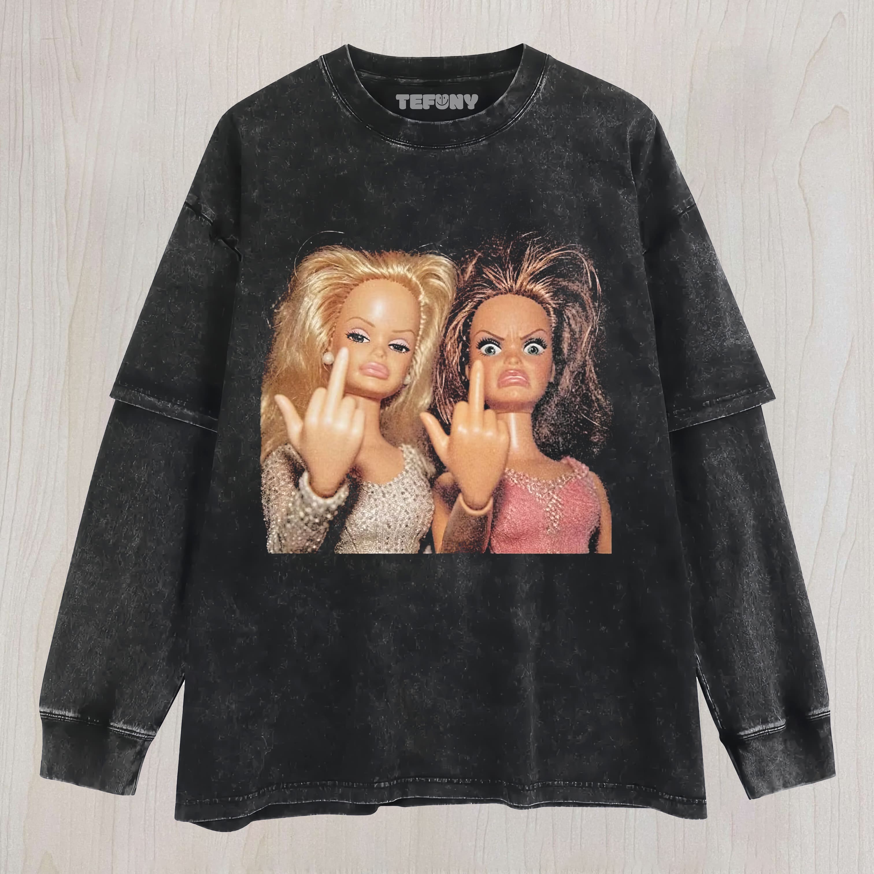DISGUSTED DOLL GIRL V3 UNISEX TEE, TANK TOP, LAYERED LS, SWEATSHIRT & HOODIE