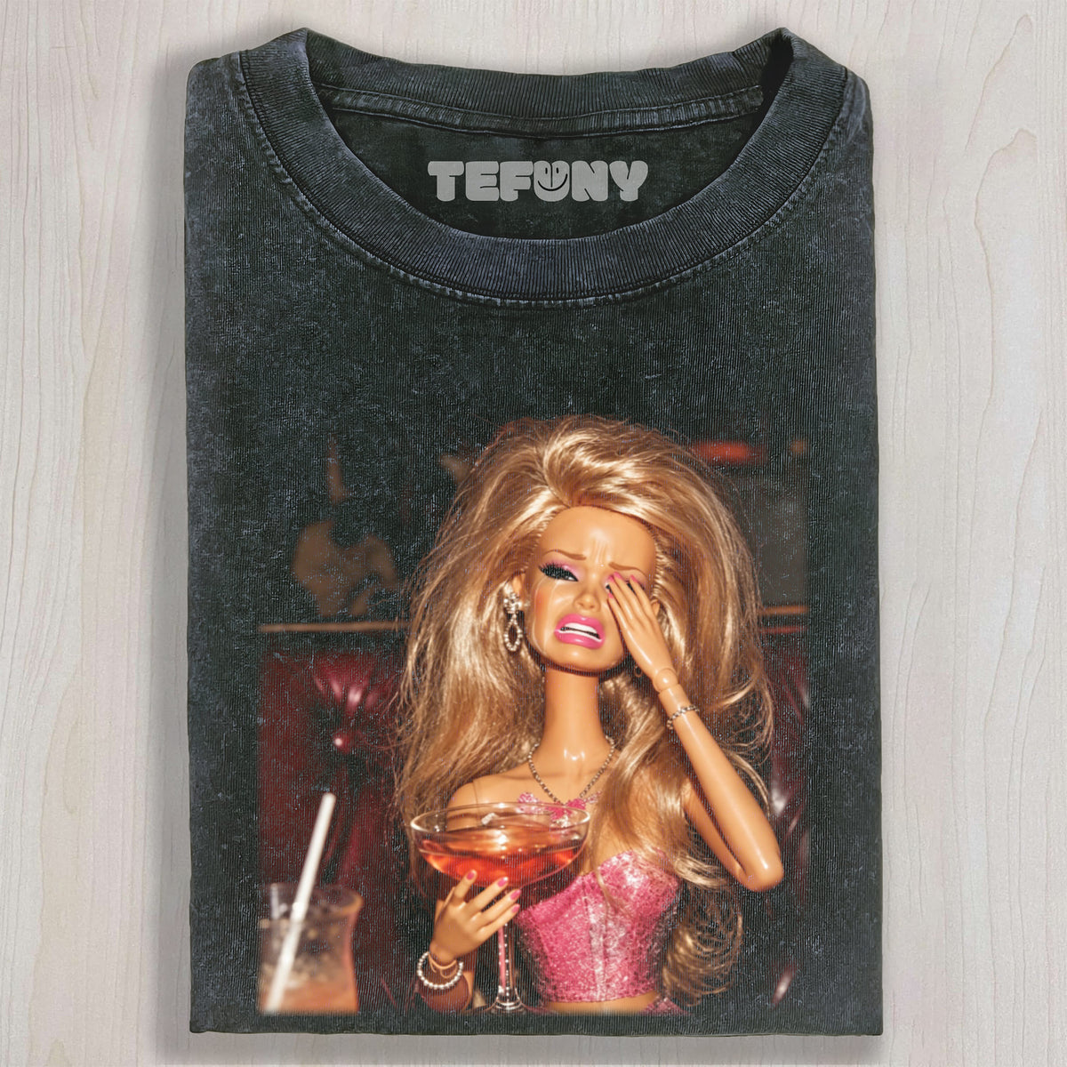 DISTRESSED DOLL CRYING GLAM UNISEX TEE, TANK TOP, LAYERED LS, SWEATSHIRT & HOODIE
