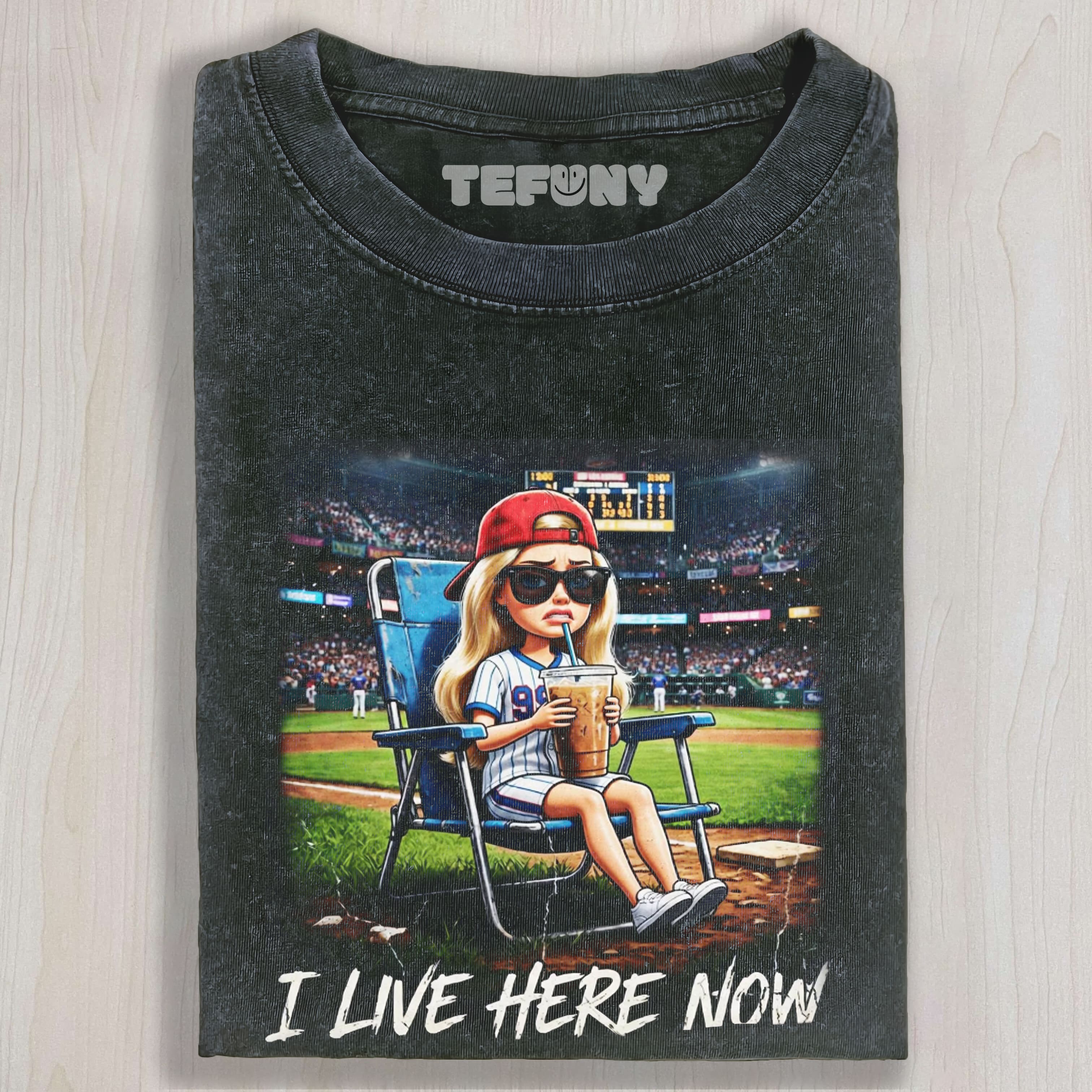 DISTRESSED DOLL FACE MEME BASEBALL LIFE UNISEX TEE, TANK TOP, LAYERED LS, SWEATSHIRT & HOODIE