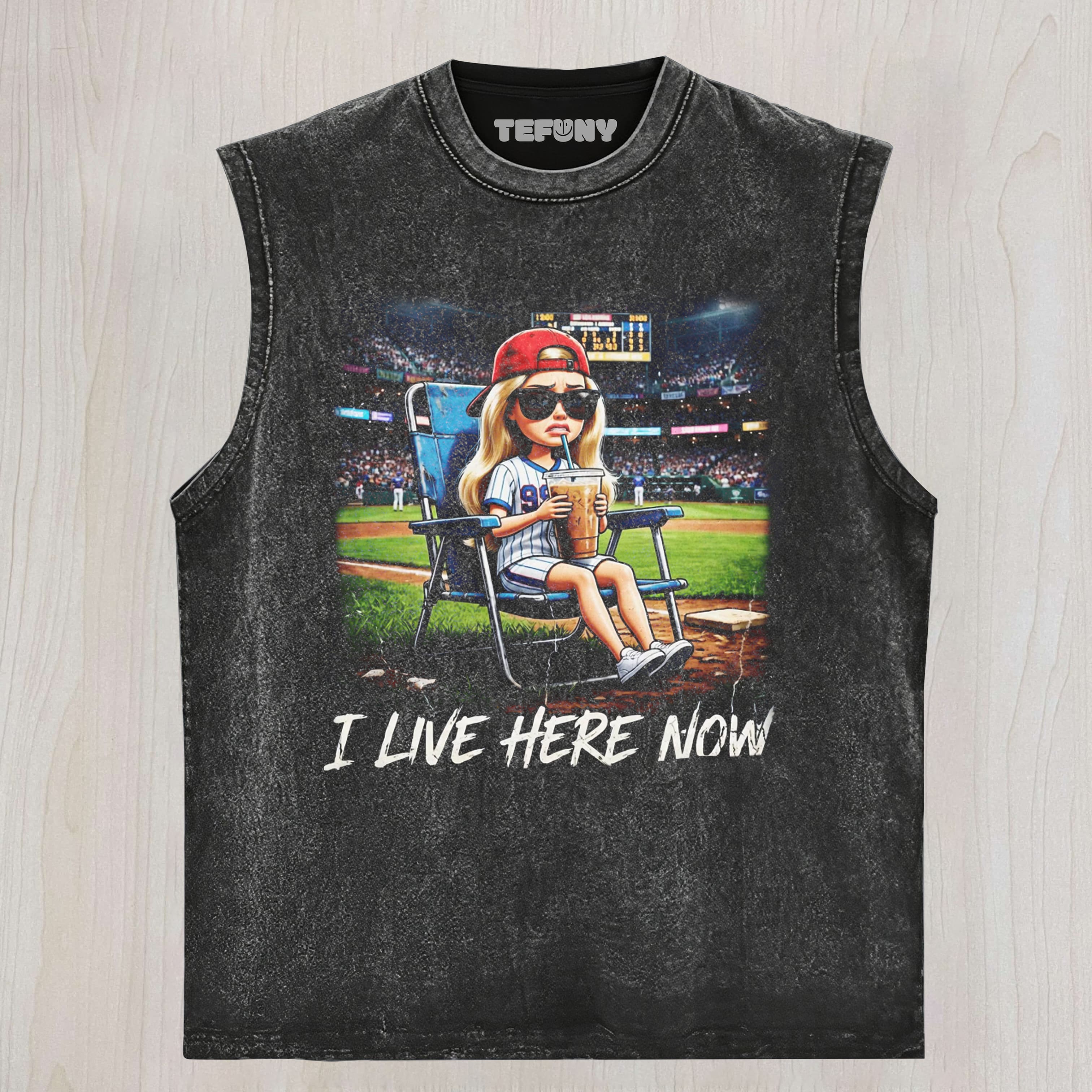 DISTRESSED DOLL FACE MEME BASEBALL LIFE UNISEX TEE, TANK TOP, LAYERED LS, SWEATSHIRT & HOODIE
