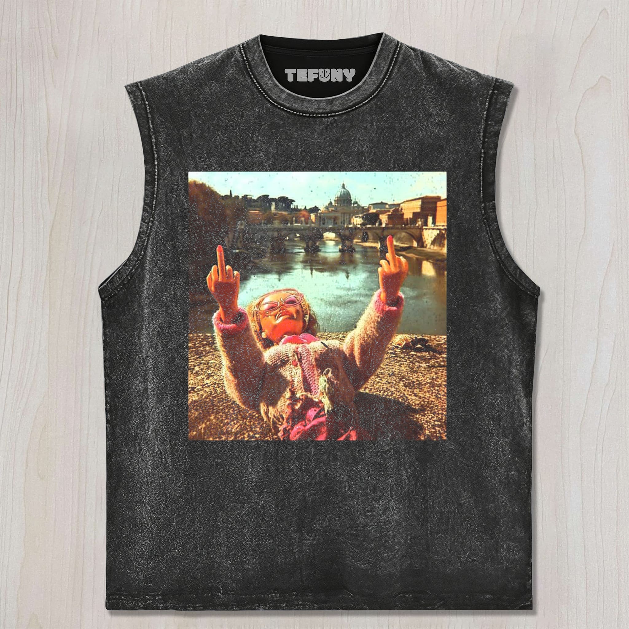 DISTRESSED DOLL MEME UNISEX TEE, TANK TOP, LAYERED LS, SWEATSHIRT & HOODIE