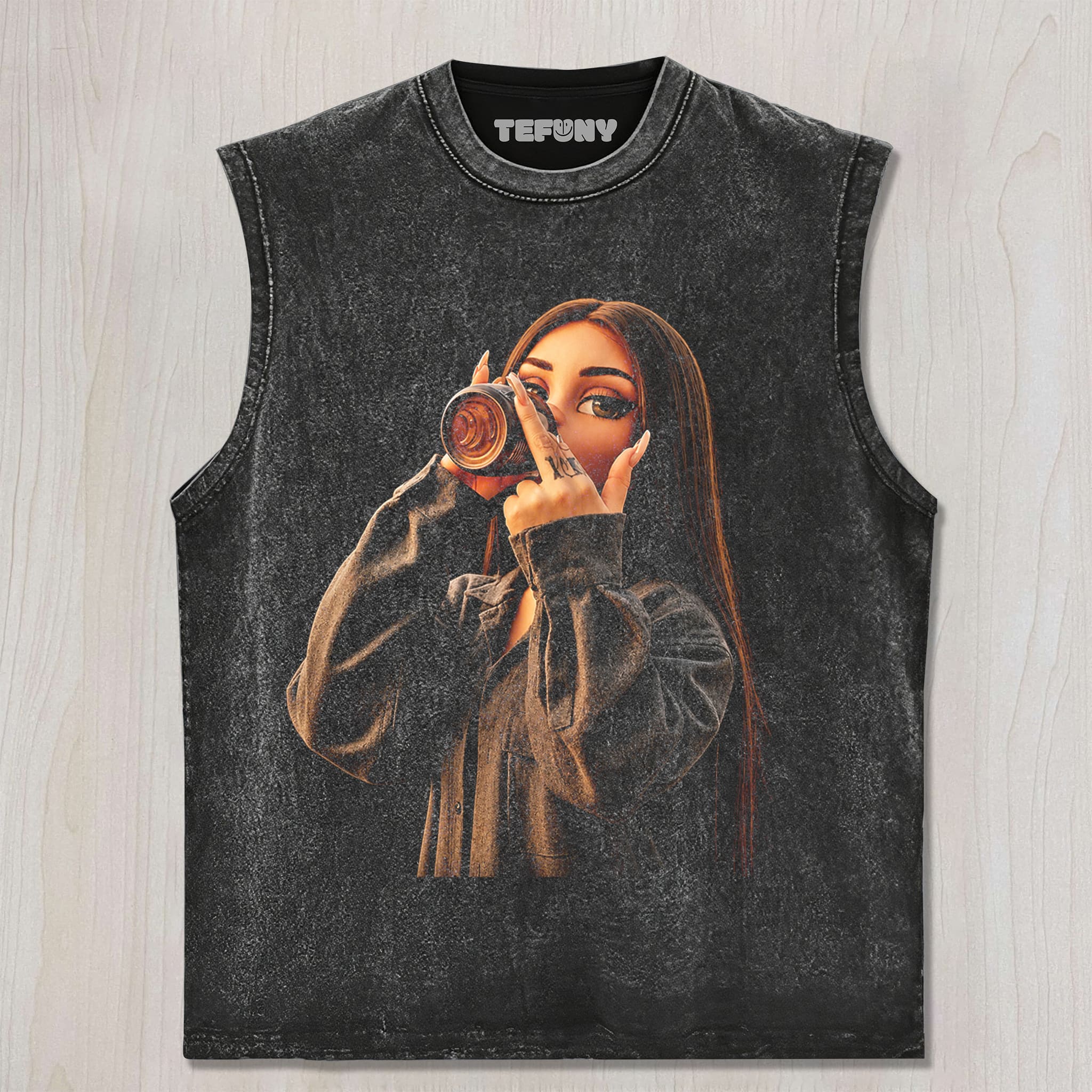 DISTRESSED DOLL MEME V10 UNISEX TEE, TANK TOP, LAYERED LS, SWEATSHIRT & HOODIE