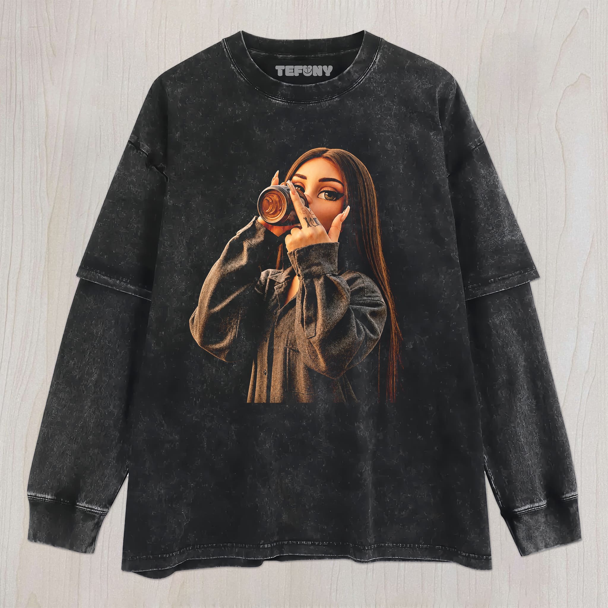 DISTRESSED DOLL MEME V10 UNISEX TEE, TANK TOP, LAYERED LS, SWEATSHIRT & HOODIE