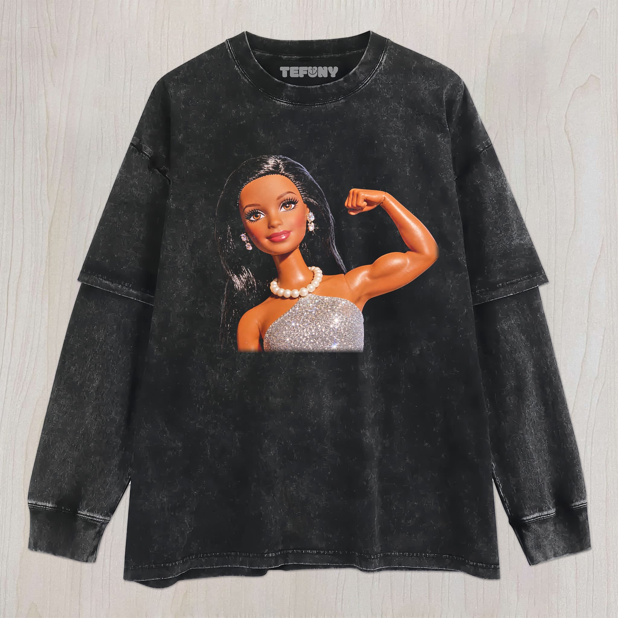 DISTRESSED DOLL MEME V12 UNISEX TEE, TANK TOP, LAYERED LS, SWEATSHIRT & HOODIE
