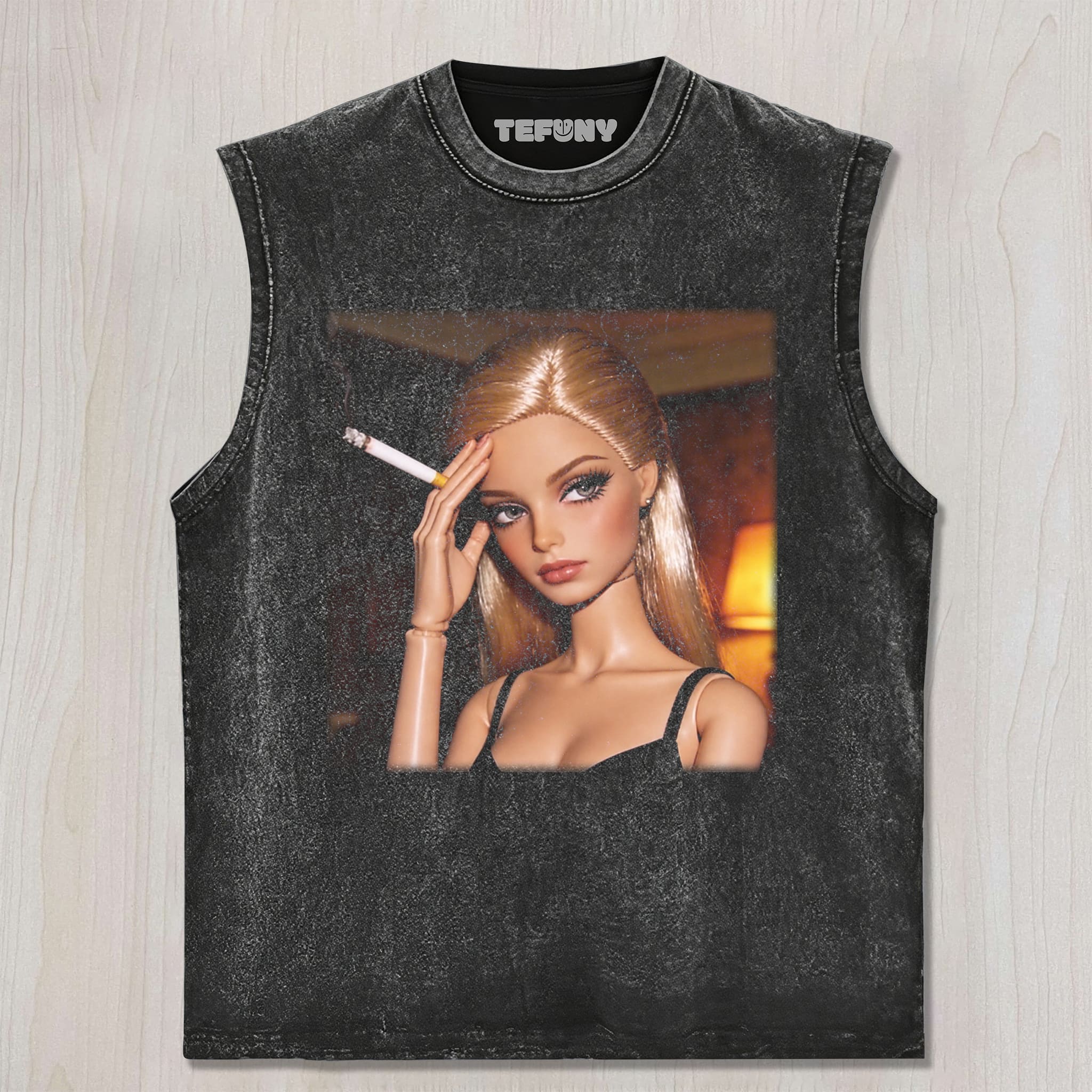 DISTRESSED DOLL MEME V15 UNISEX TEE, TANK TOP, LAYERED LS, SWEATSHIRT & HOODIE
