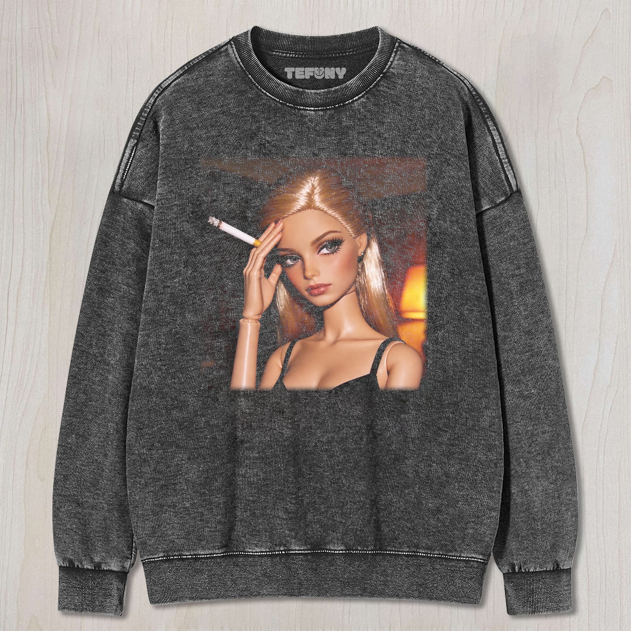 DISTRESSED DOLL MEME V15 UNISEX TEE, TANK TOP, LAYERED LS, SWEATSHIRT & HOODIE