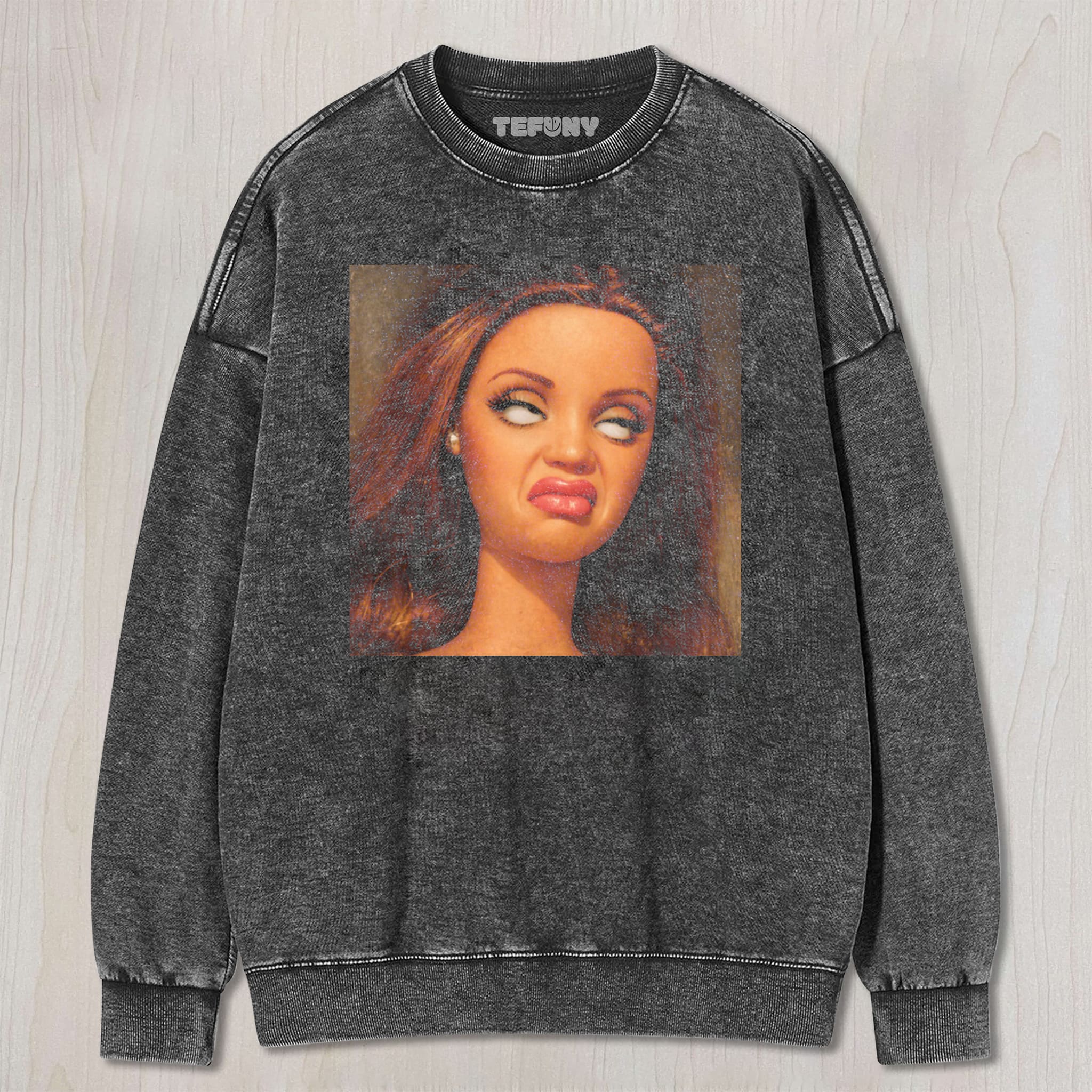 DISTRESSED DOLL MEME V18 UNISEX TEE, TANK TOP, LAYERED LS, SWEATSHIRT & HOODIE