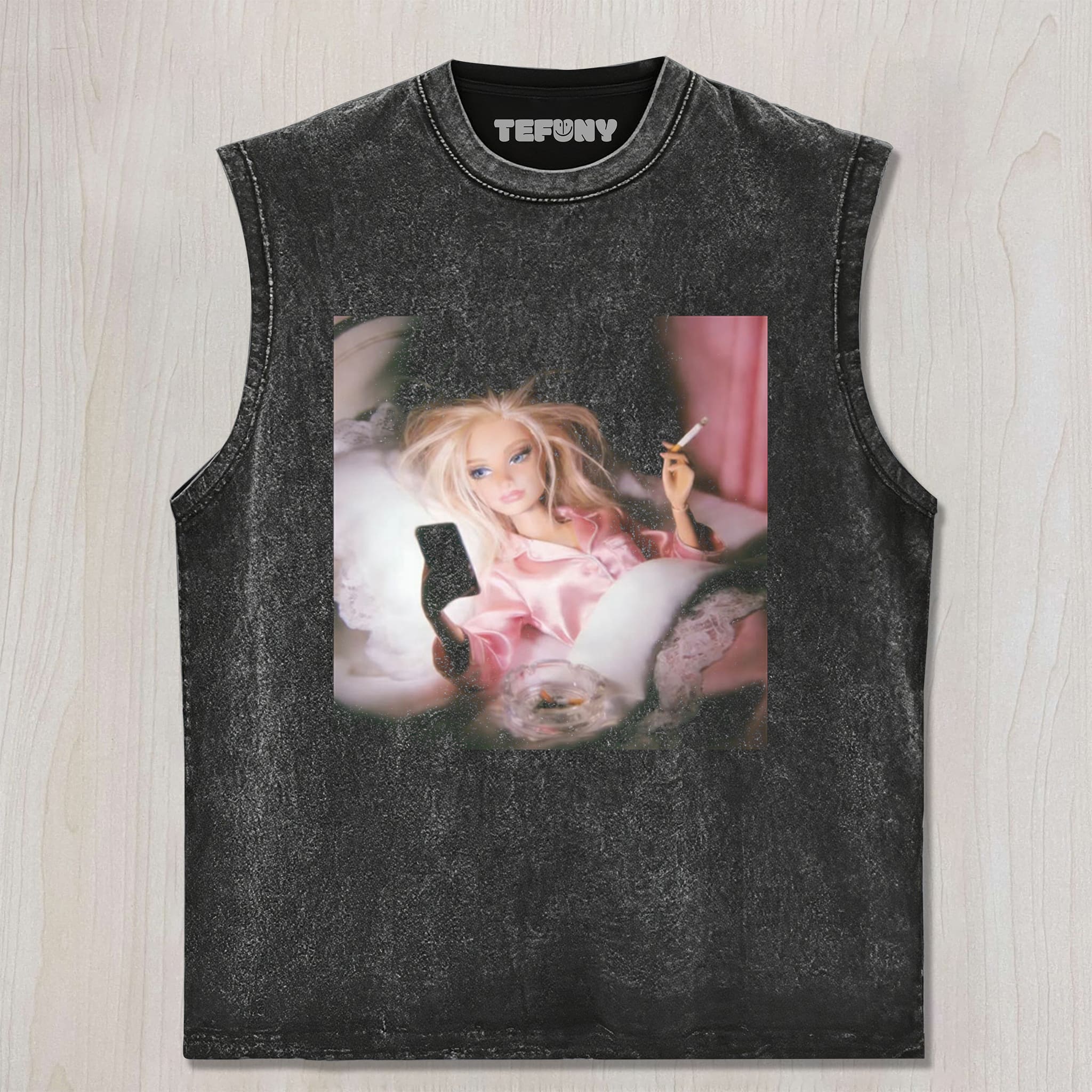 DISTRESSED DOLL MEME V19 UNISEX TEE, TANK TOP, LAYERED LS, SWEATSHIRT & HOODIE