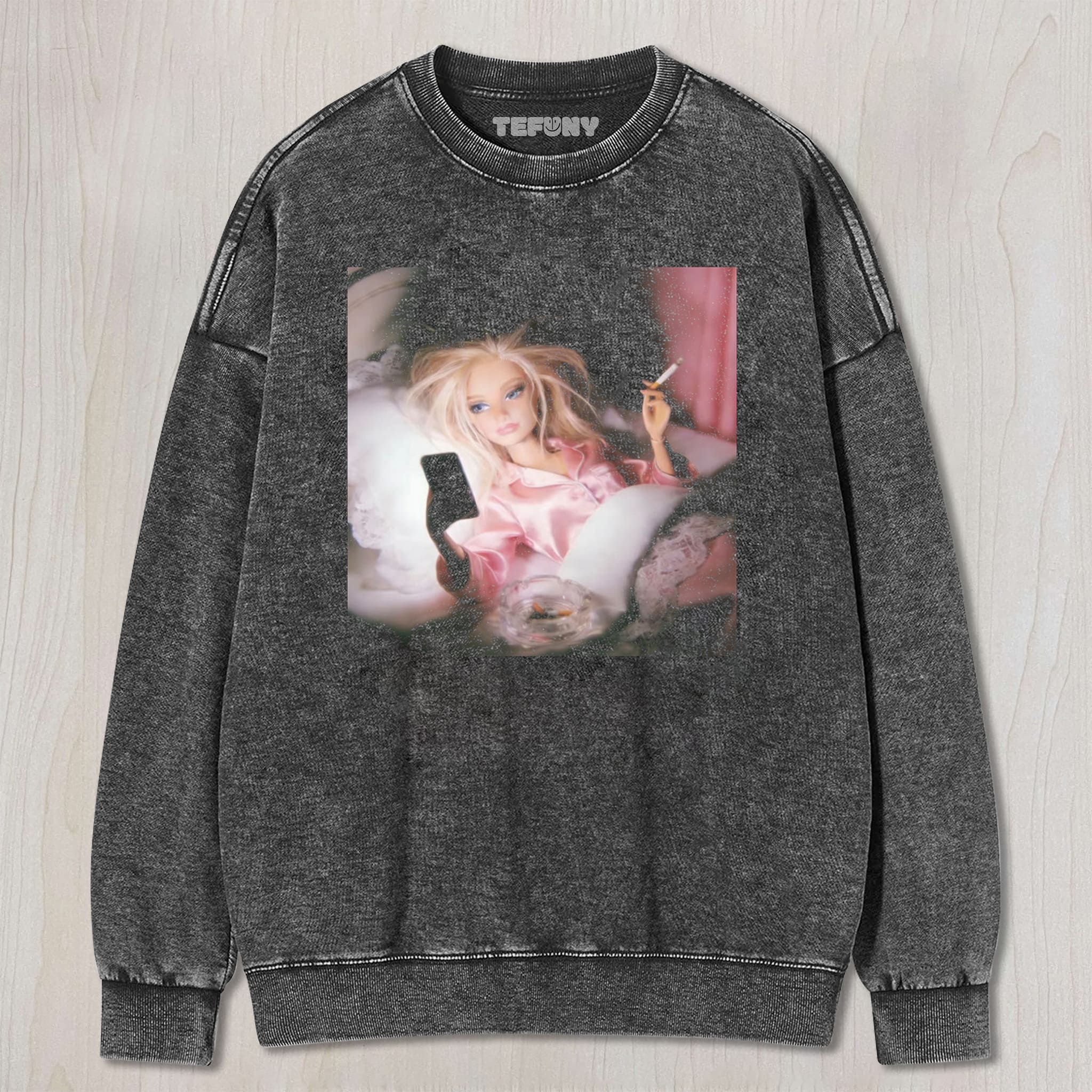DISTRESSED DOLL MEME V19 UNISEX TEE, TANK TOP, LAYERED LS, SWEATSHIRT & HOODIE