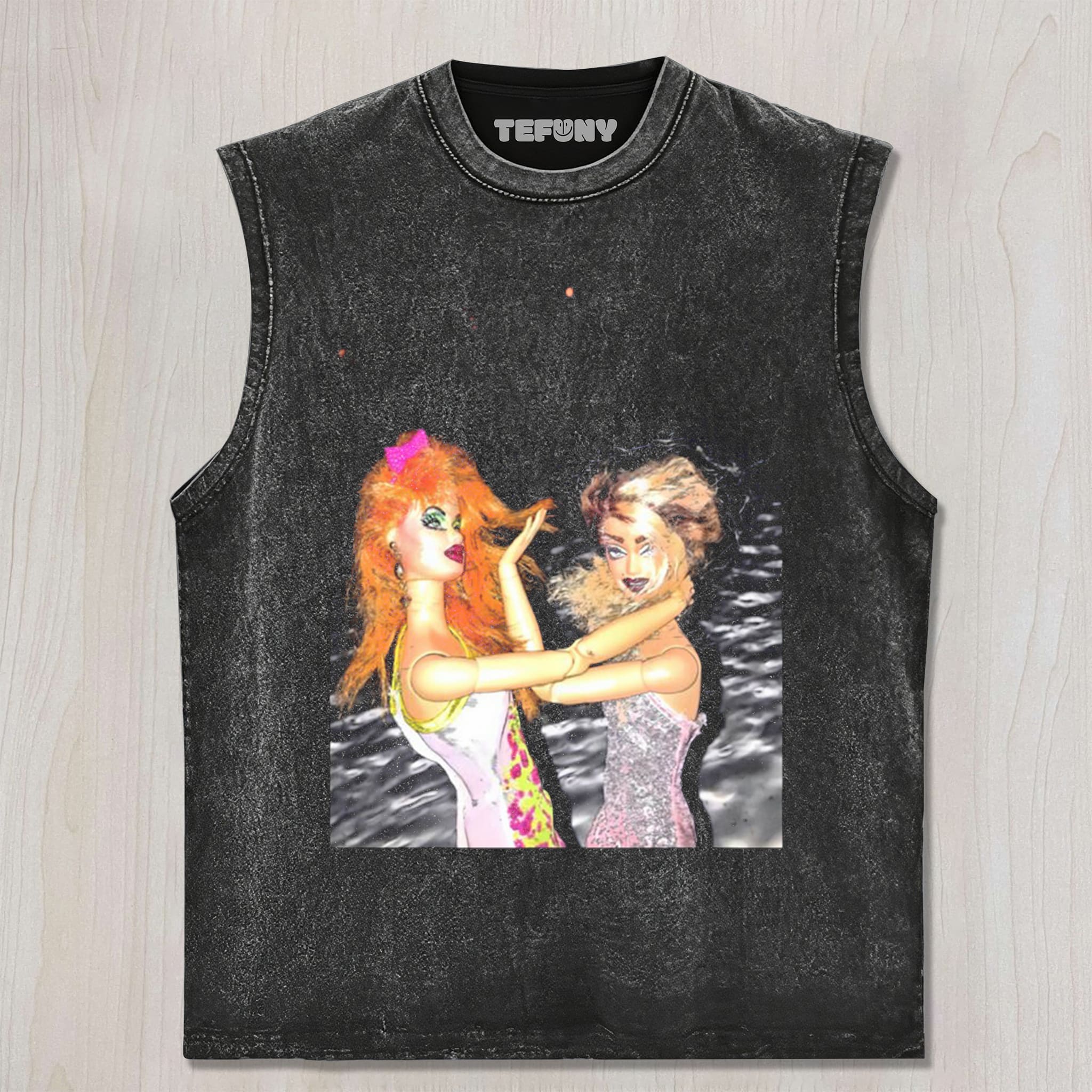 DISTRESSED DOLL MEME V1 UNISEX TEE, TANK TOP, LAYERED LS, SWEATSHIRT & HOODIE