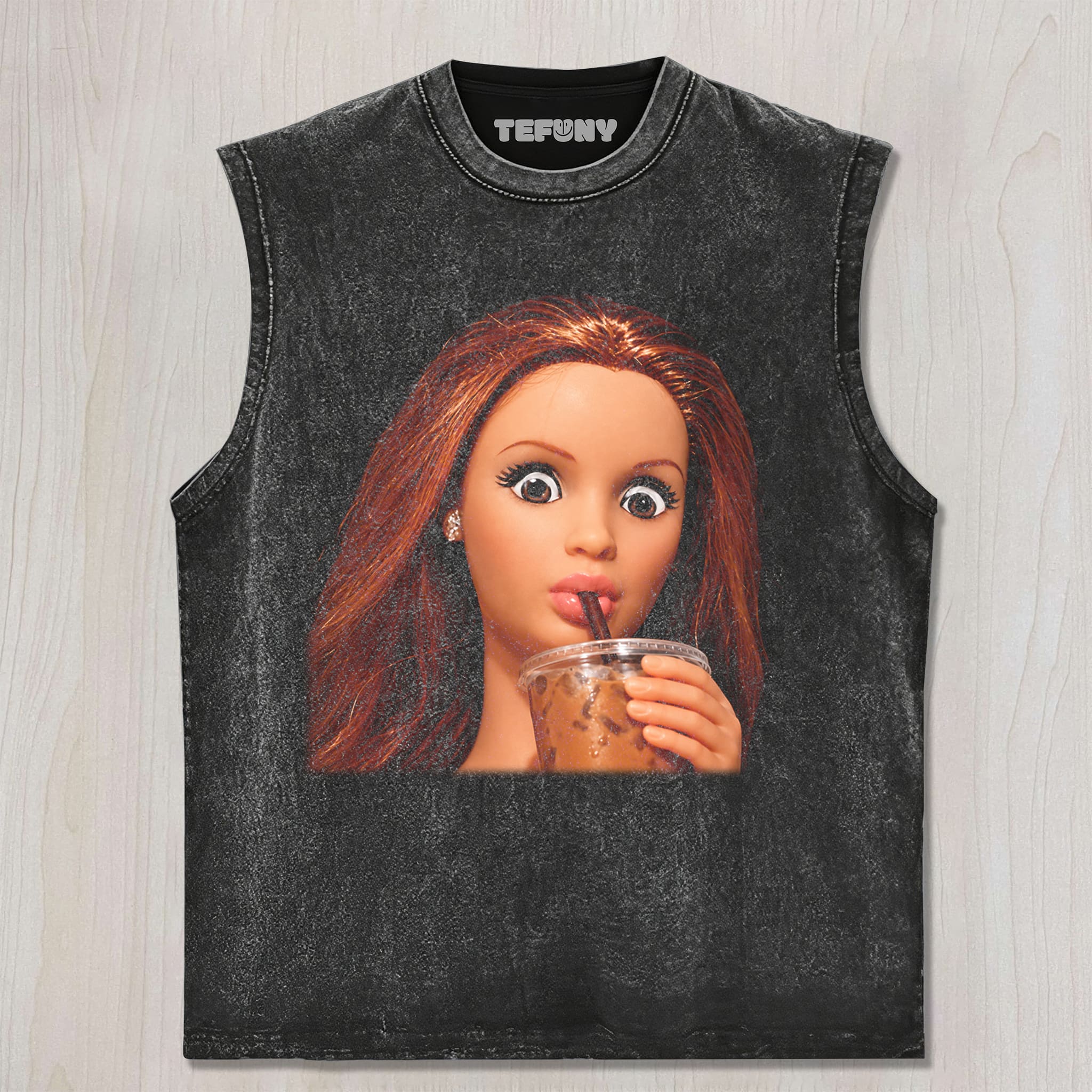 DISTRESSED DOLL MEME V20 UNISEX TEE, TANK TOP, LAYERED LS, SWEATSHIRT & HOODIE