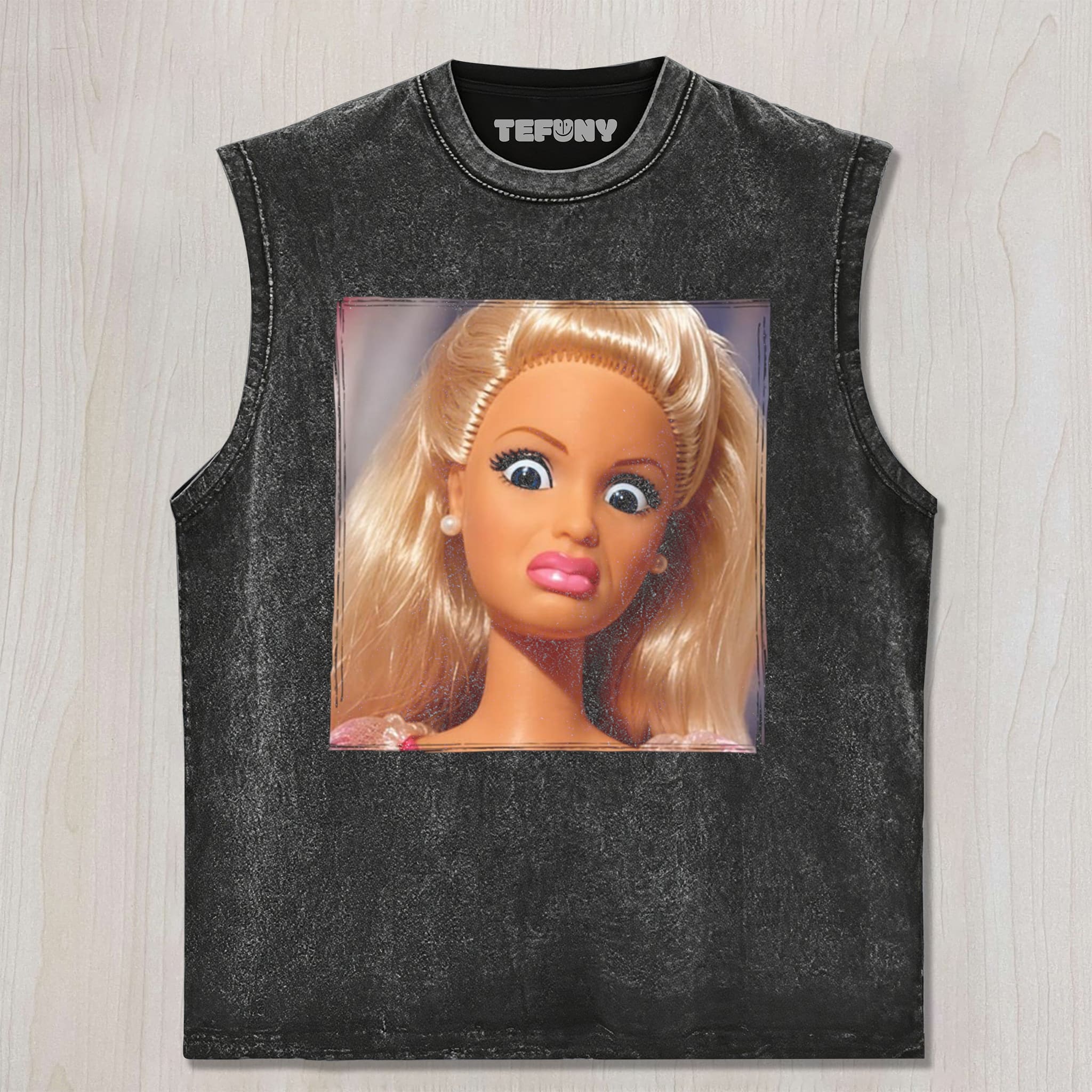 DISTRESSED DOLL MEME V23 UNISEX TEE, TANK TOP, LAYERED LS, SWEATSHIRT & HOODIE