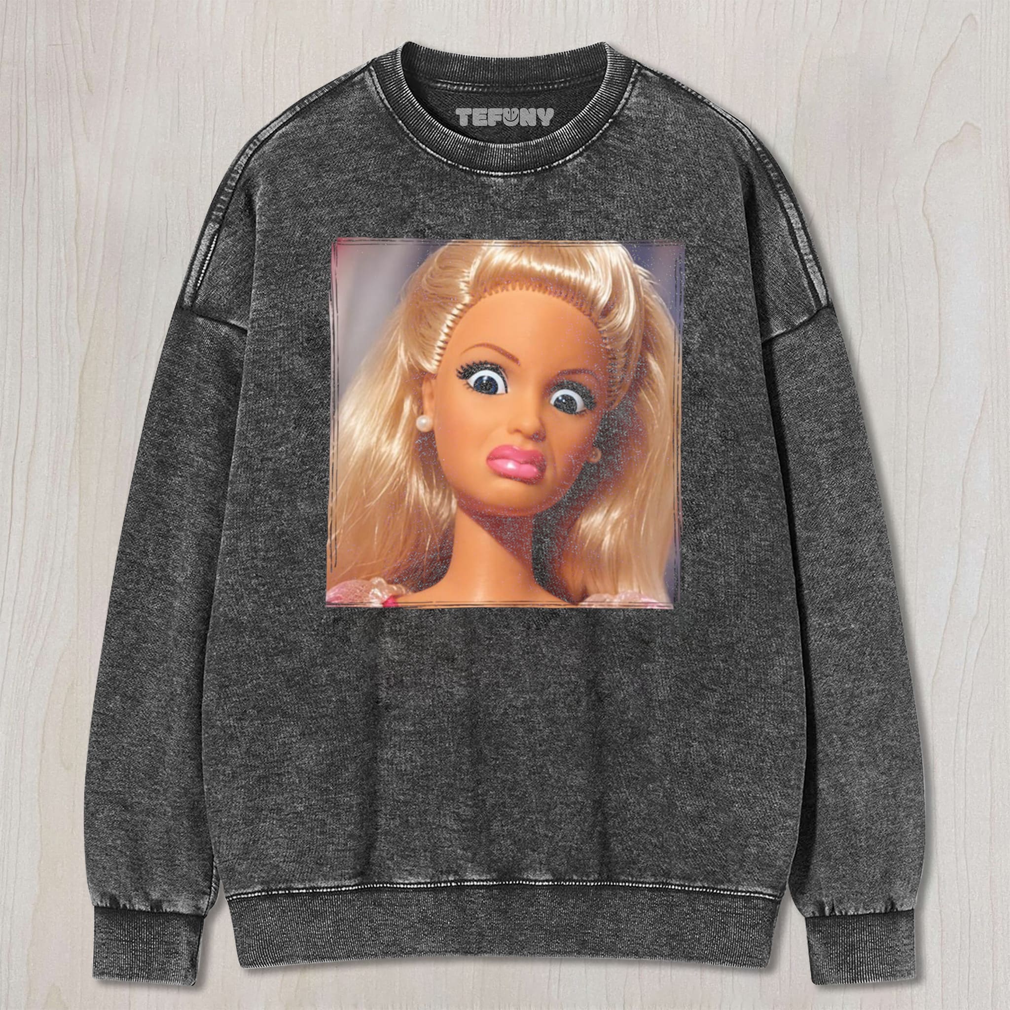 DISTRESSED DOLL MEME V23 UNISEX TEE, TANK TOP, LAYERED LS, SWEATSHIRT & HOODIE