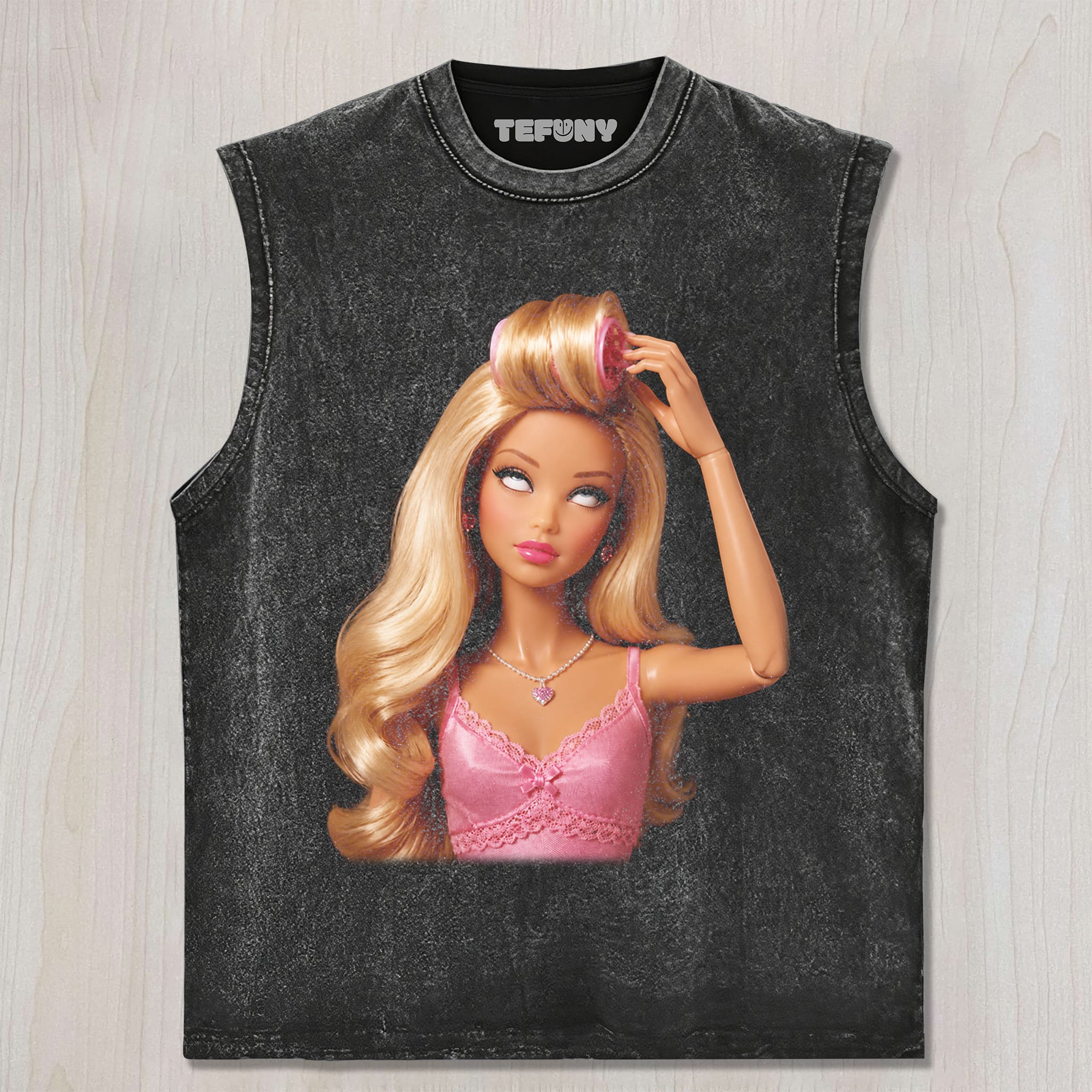 DISTRESSED DOLL MEME V25 UNISEX TEE, TANK TOP, LAYERED LS, SWEATSHIRT & HOODIE