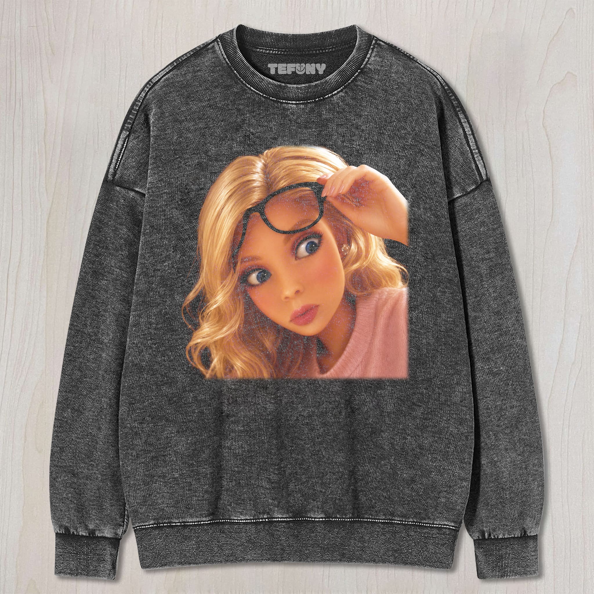 DISTRESSED DOLL MEME V27 UNISEX TEE, TANK TOP, LAYERED LS, SWEATSHIRT & HOODIE