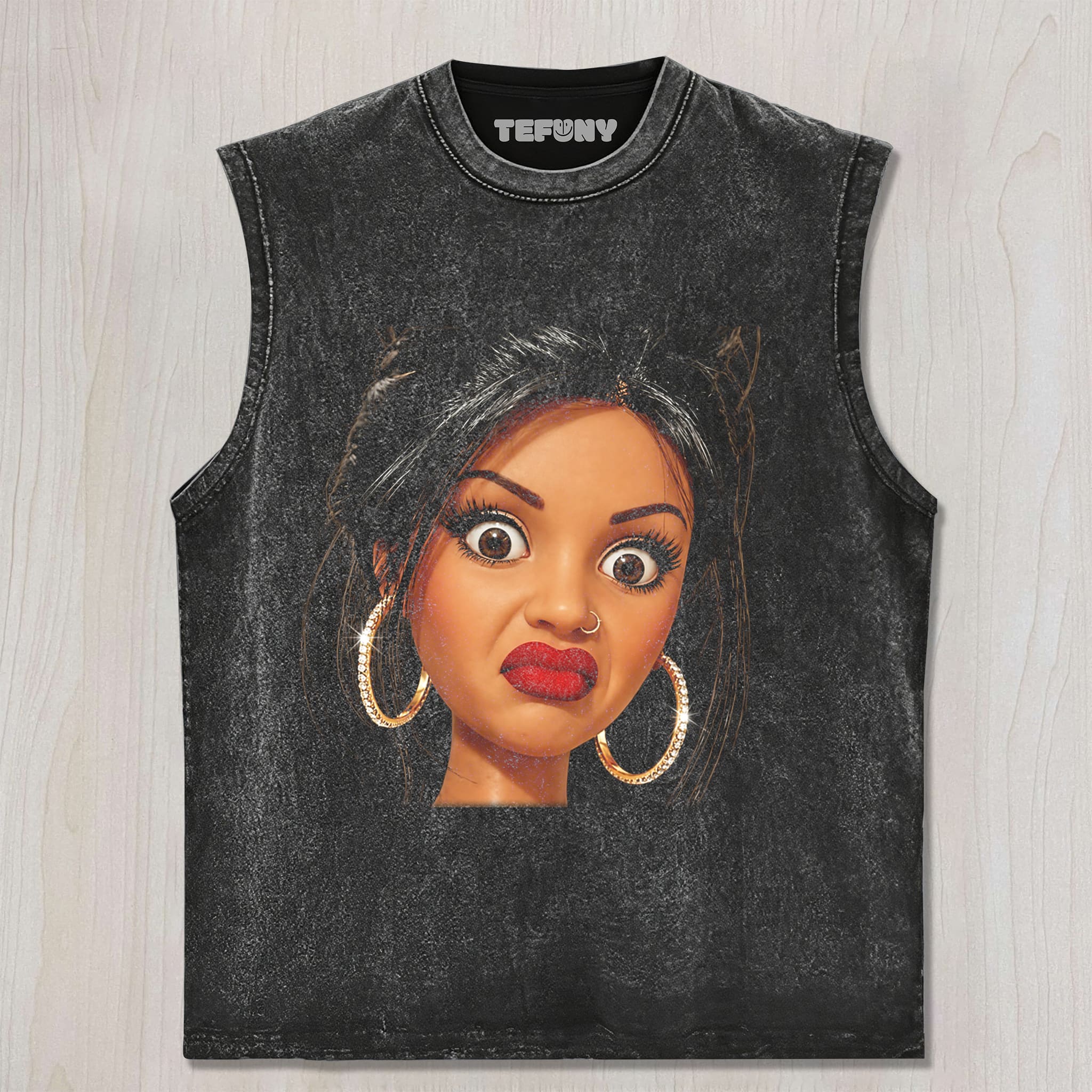 DISTRESSED DOLL MEME V2 UNISEX TEE, TANK TOP, LAYERED LS, SWEATSHIRT & HOODIE
