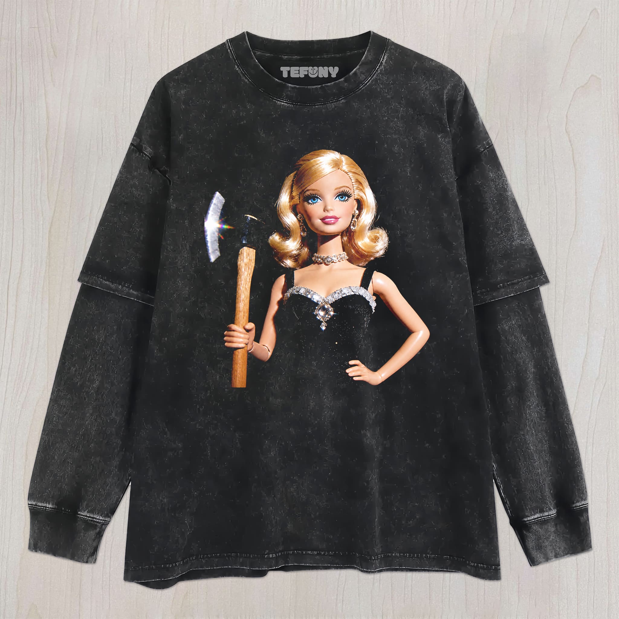 DISTRESSED DOLL MEME V3 UNISEX TEE, TANK TOP, LAYERED LS, SWEATSHIRT & HOODIE