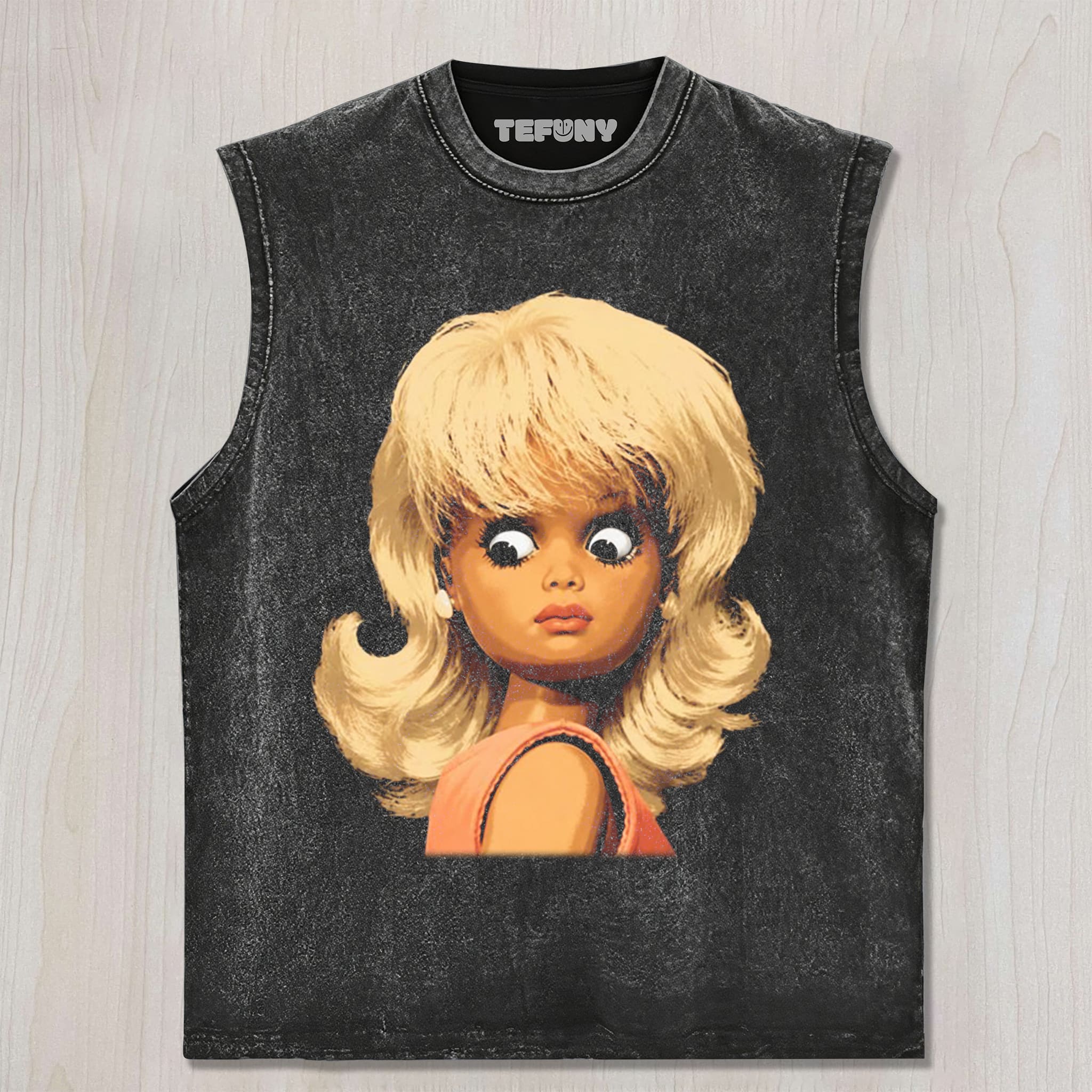 DISTRESSED DOLL MEME V5 UNISEX TEE, TANK TOP, LAYERED LS, SWEATSHIRT & HOODIE