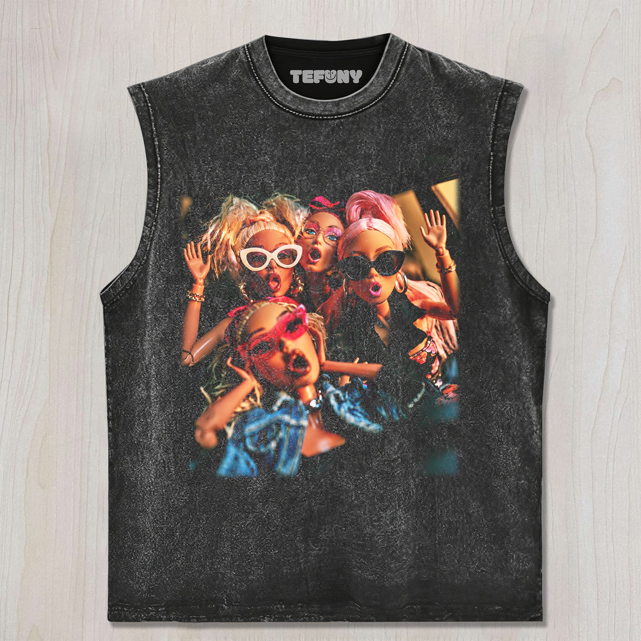 DISTRESSED DOLL MEME V9 UNISEX TEE, TANK TOP, LAYERED LS, SWEATSHIRT & HOODIE