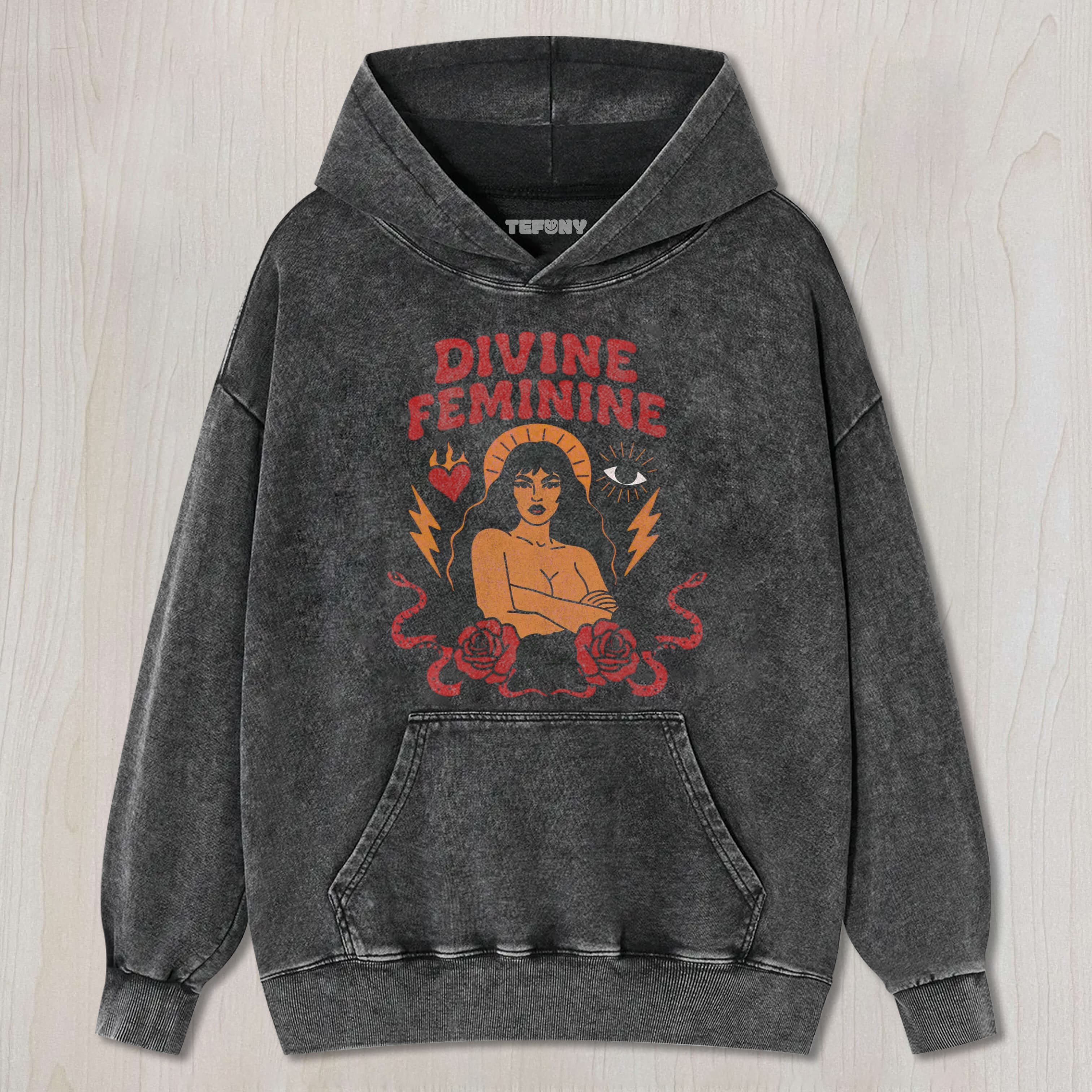 DIVINE FEMININE WASHED UNISEX TEE, TANK TOP, LAYERED LS, SWEATSHIRT & HOODIE