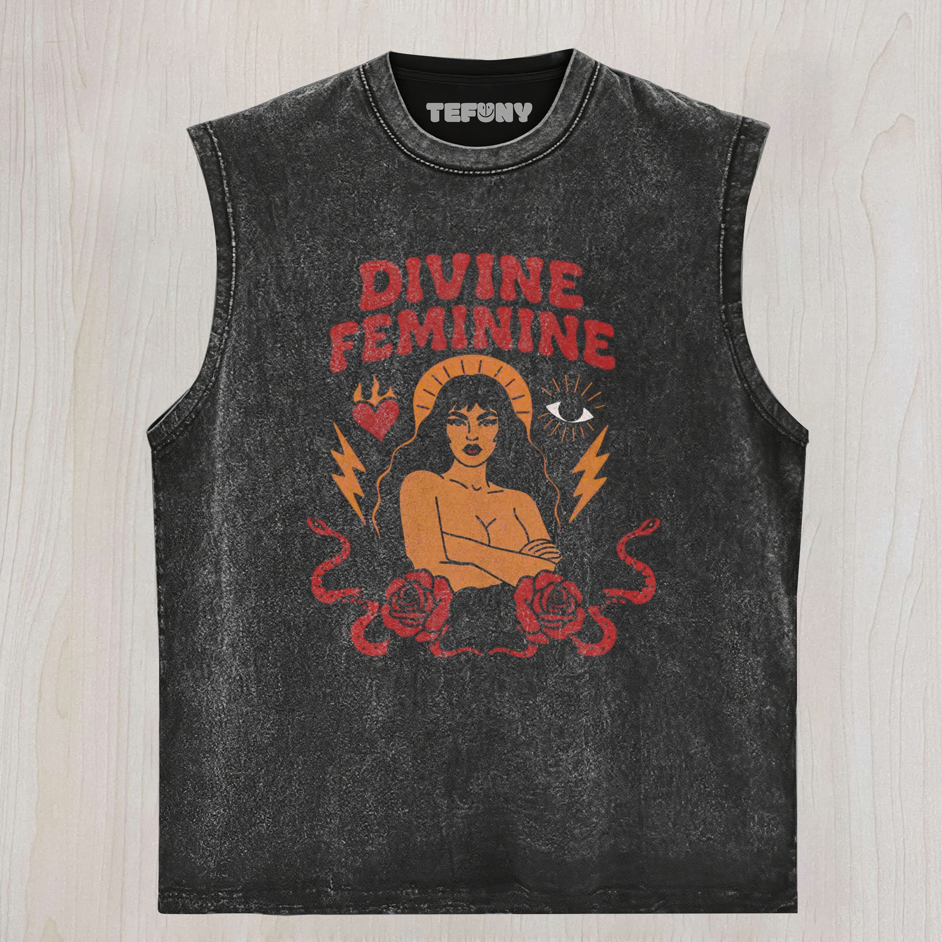 DIVINE FEMININE WASHED UNISEX TEE, TANK TOP, LAYERED LS, SWEATSHIRT & HOODIE