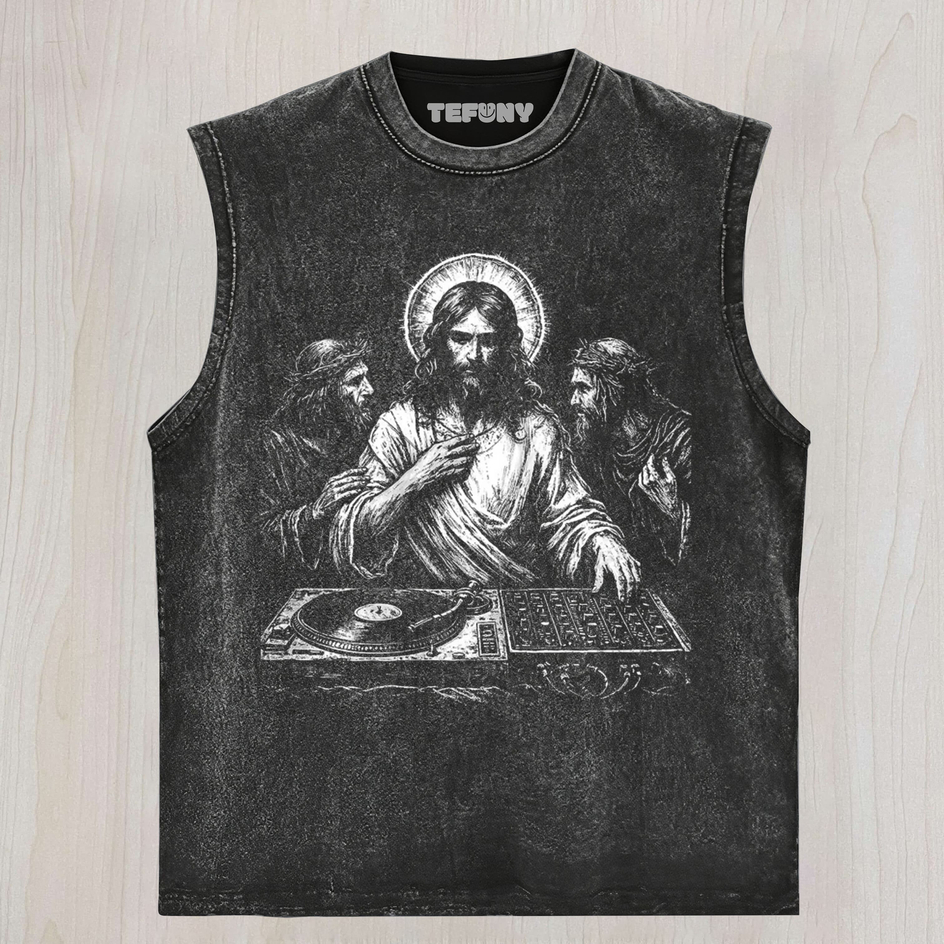 DJ JESUS CHRIST UNISEX TEE, TANK TOP, LAYERED LS, SWEATSHIRT & HOODIE
