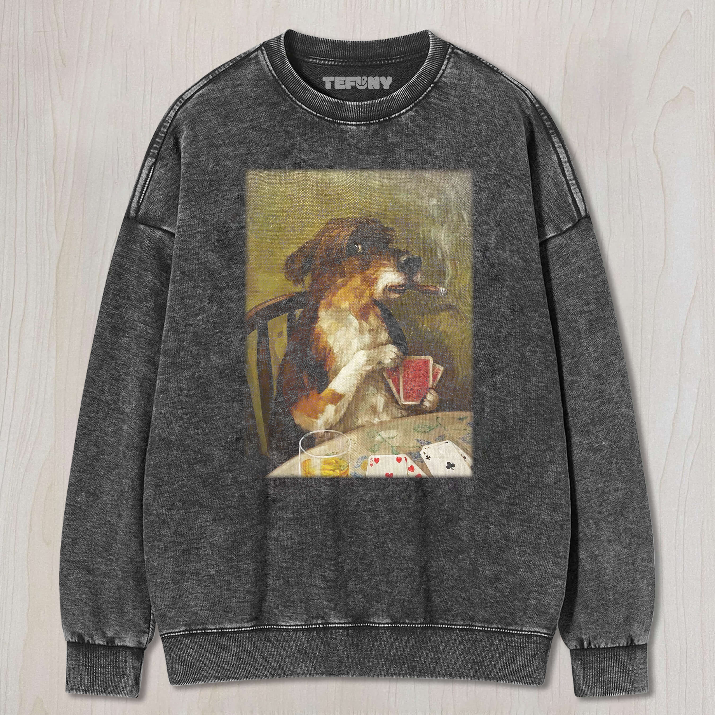 DOGS THAT SMOKE AND PLAY CARDS TEE & SWEAT & HOOD