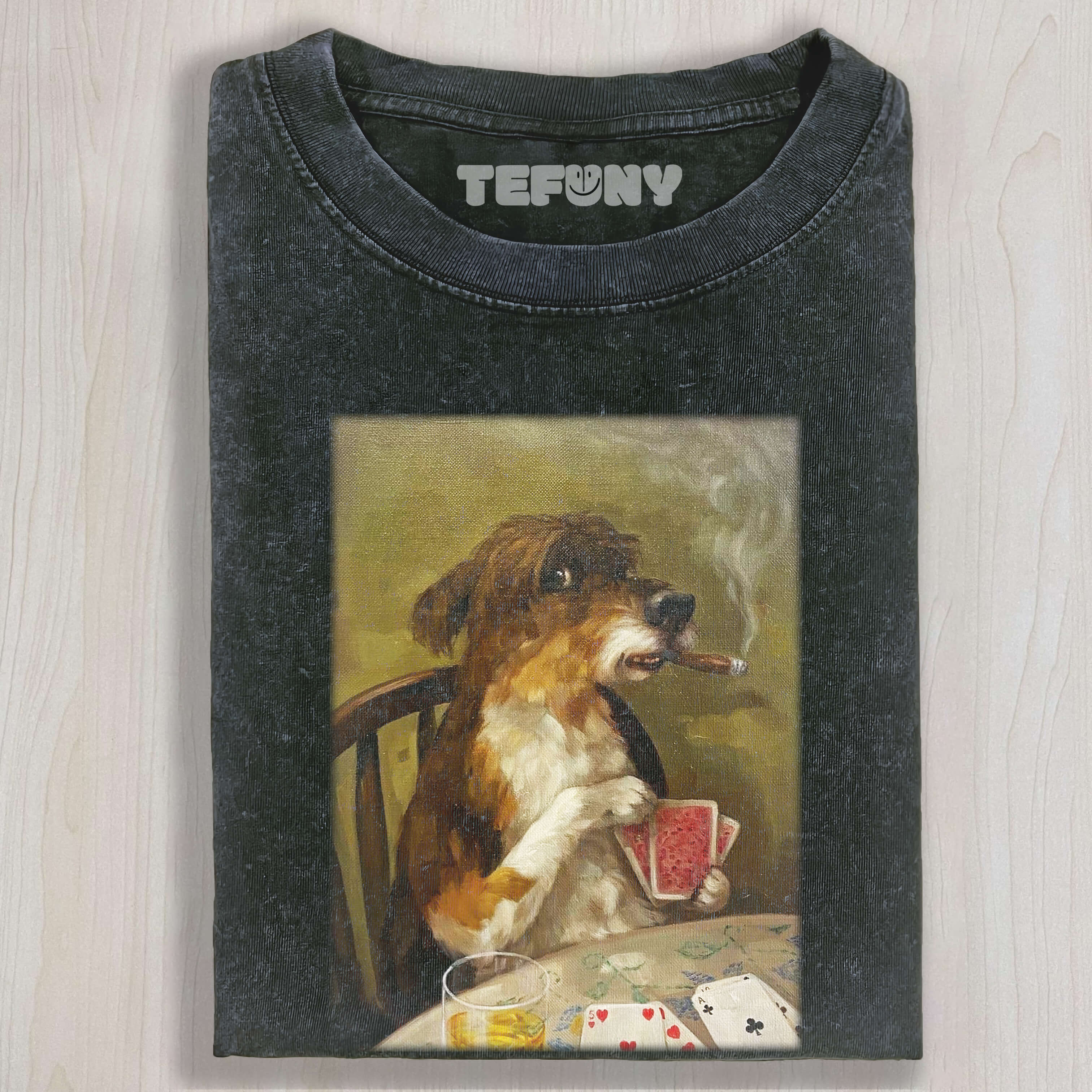 DOGS THAT SMOKE AND PLAY CARDS TEE & SWEAT & HOOD