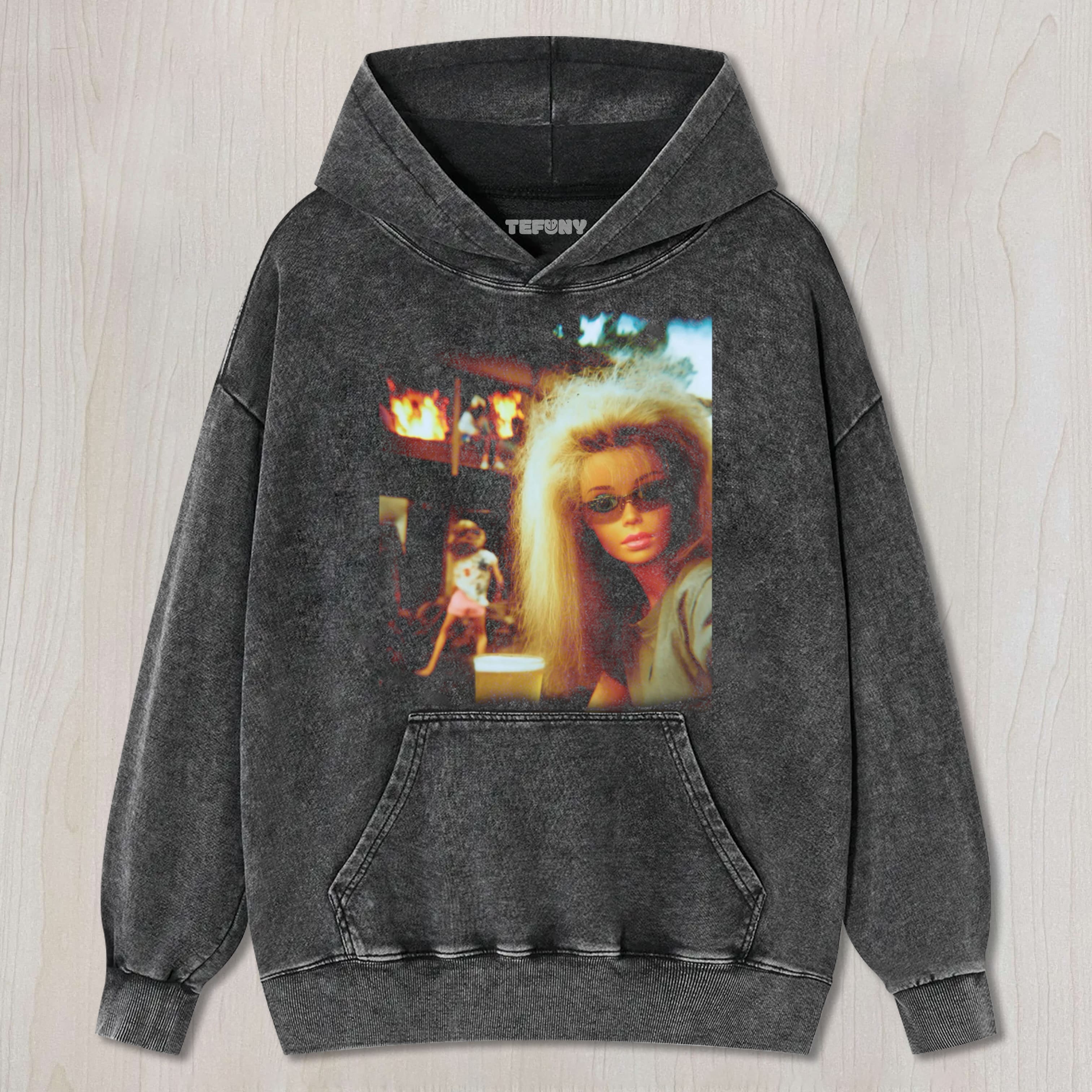 DOLL FACE MEME BURNING DOWN THE HOUSE UNISEX TEE, TANK TOP, LAYERED LS, SWEATSHIRT & HOODIE