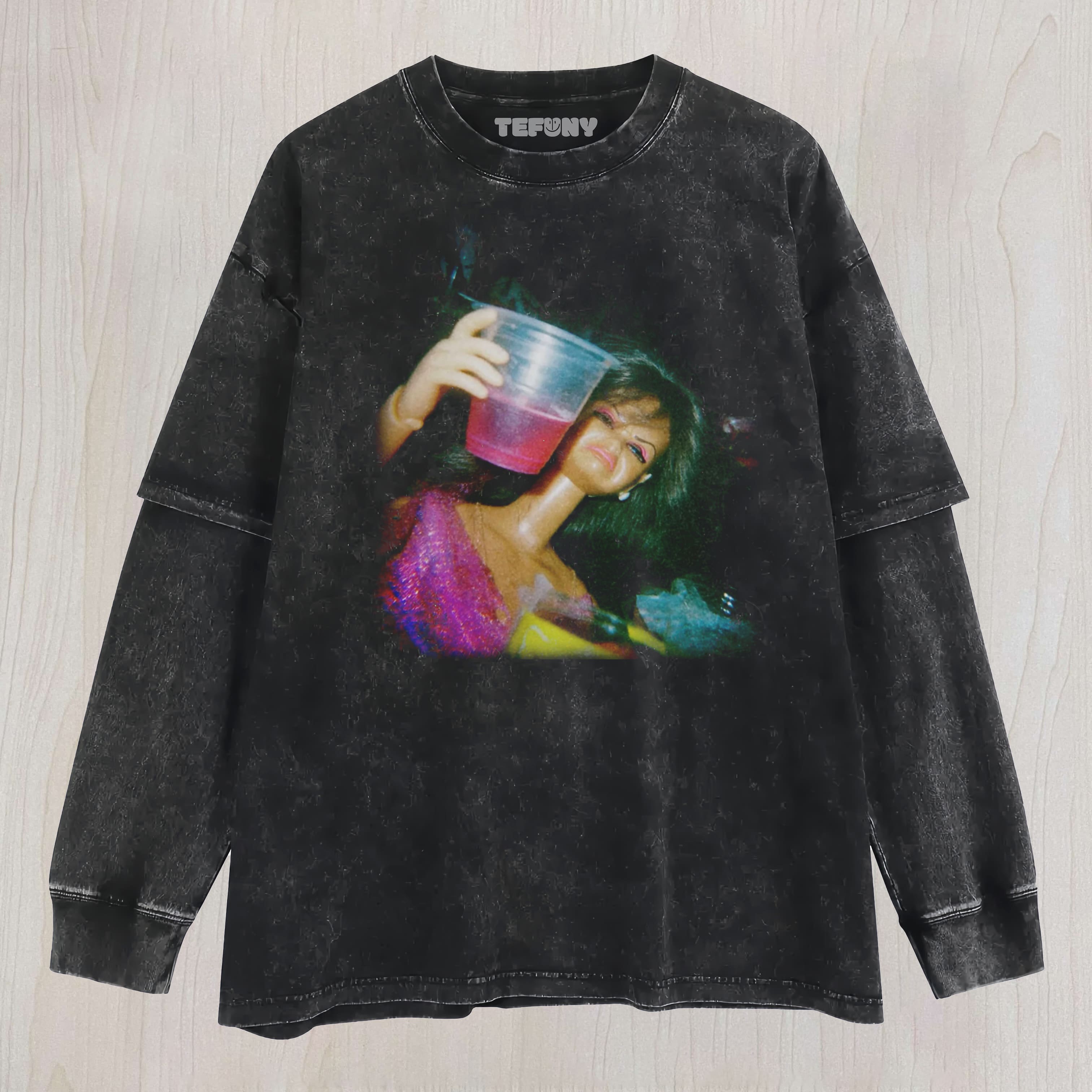 DOLL FACE MEME PARTY GLITCH UNISEX TEE, TANK TOP, LAYERED LS, SWEATSHIRT & HOODIE